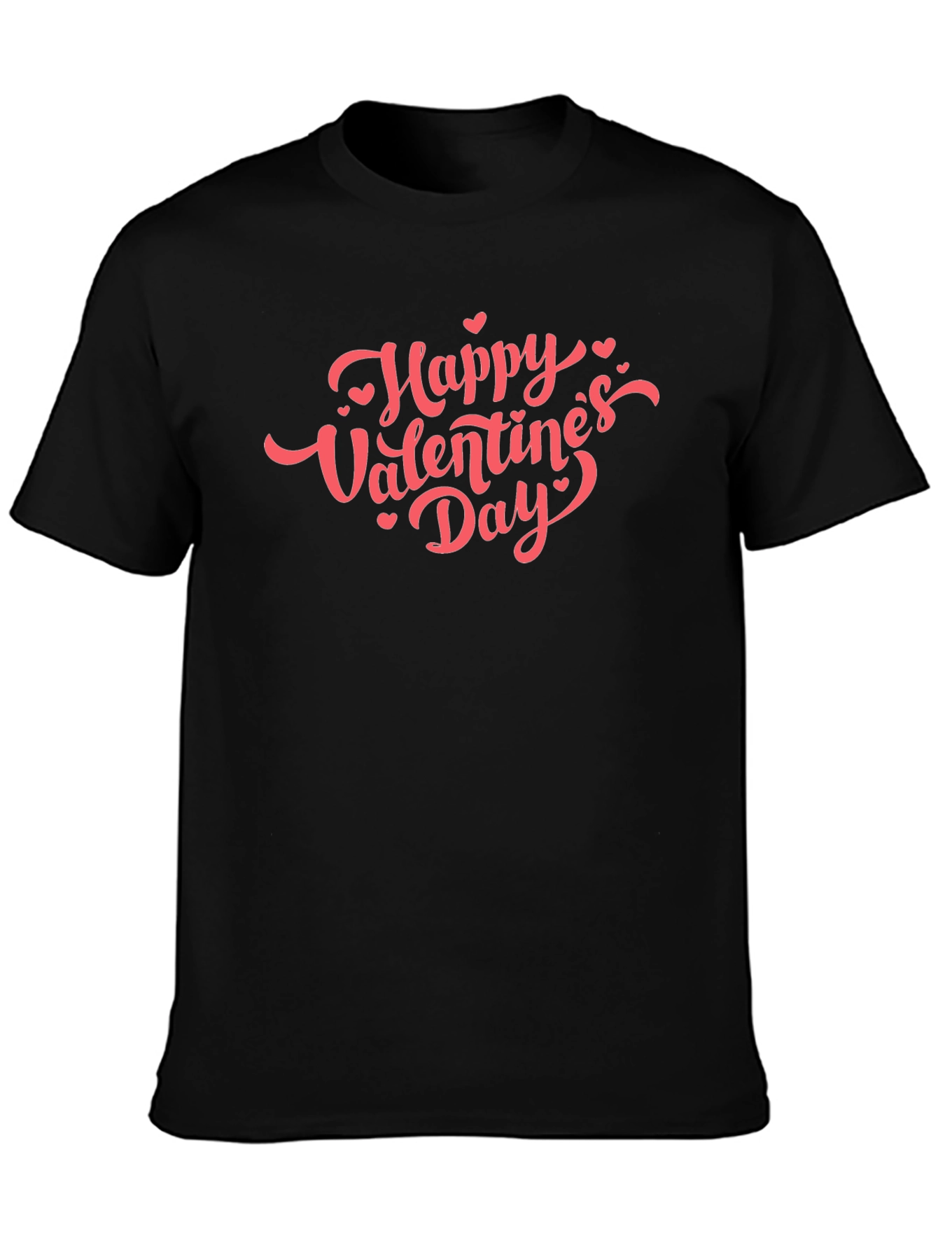 Happy Valentines Day Graphic Tee - Black