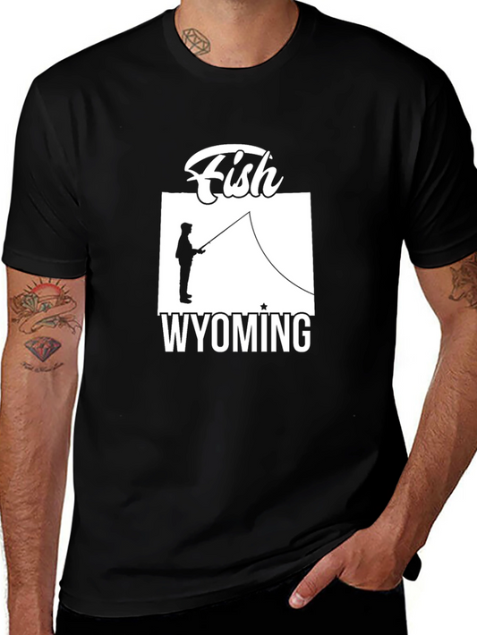 Fish Wyoming Graphic Tee - Unisex Black T-Shirt