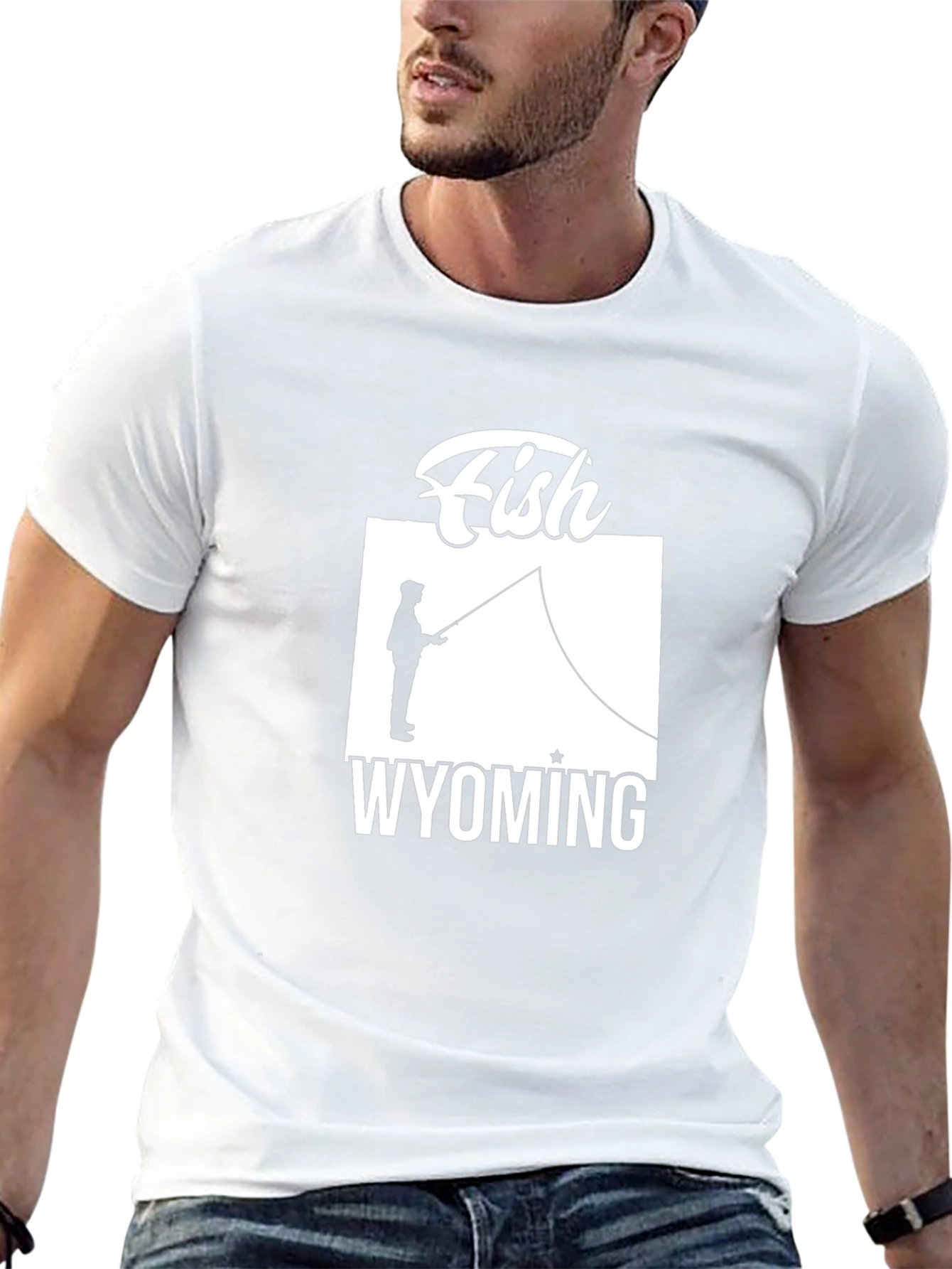 Fish Wyoming Graphic Tee - Unisex Black T-Shirt