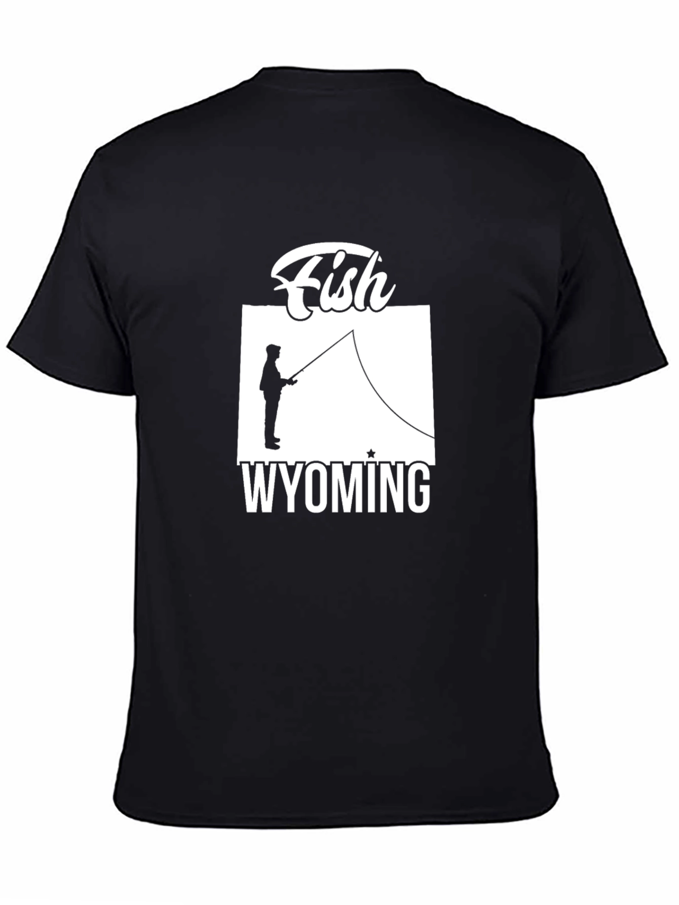 Fish Wyoming Graphic Tee - Unisex Black T-Shirt