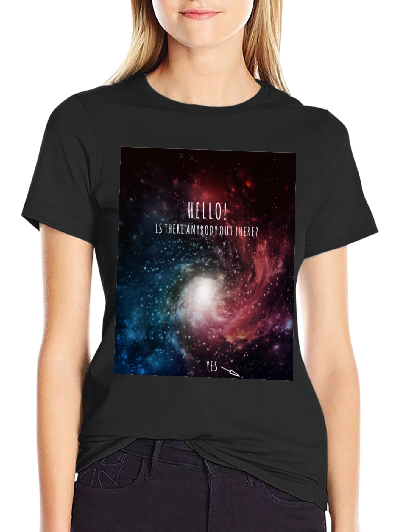 Cosmic Hello T-Shirt - Galaxy Design