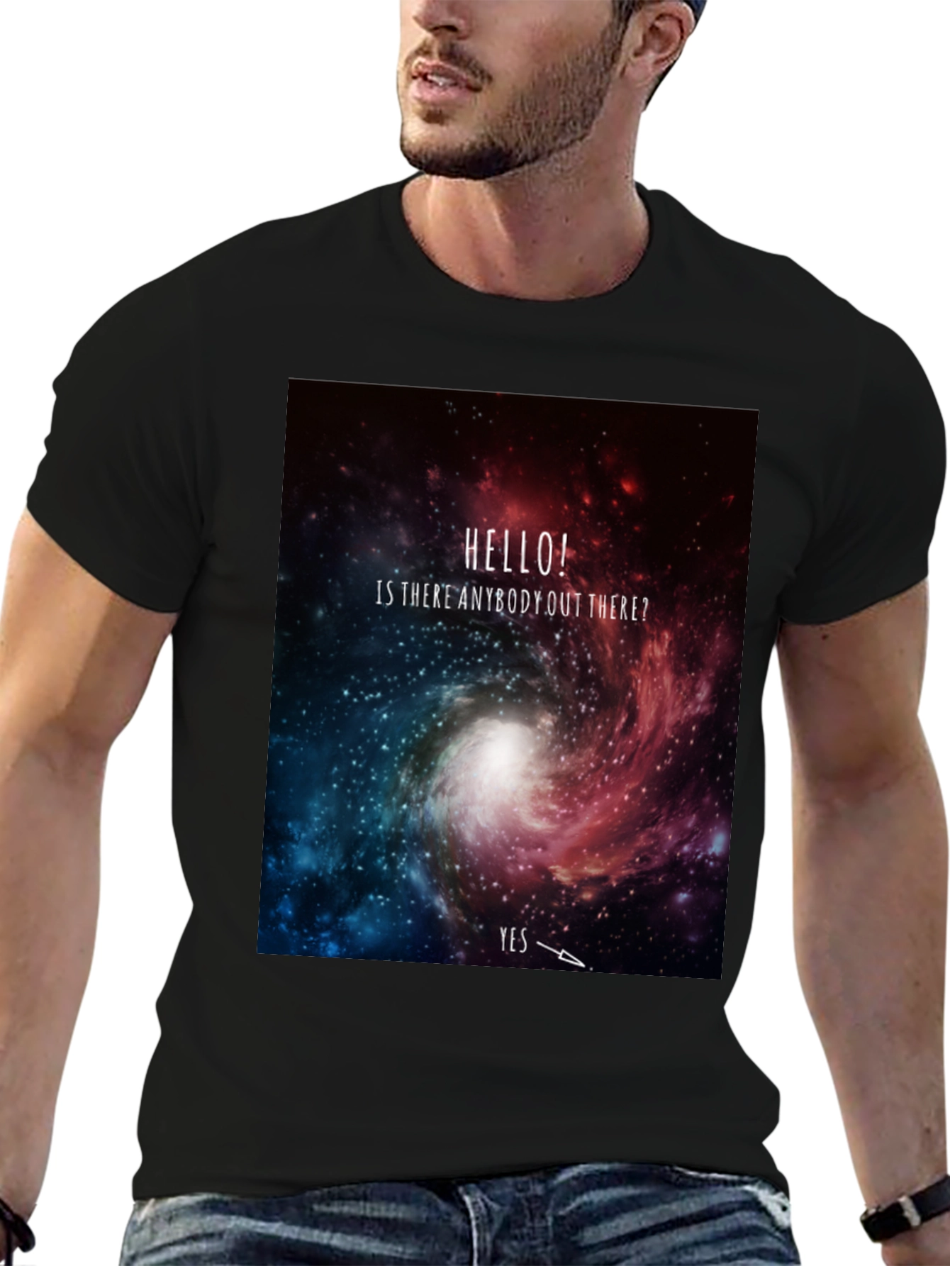 Cosmic Hello T-Shirt - Galaxy Design