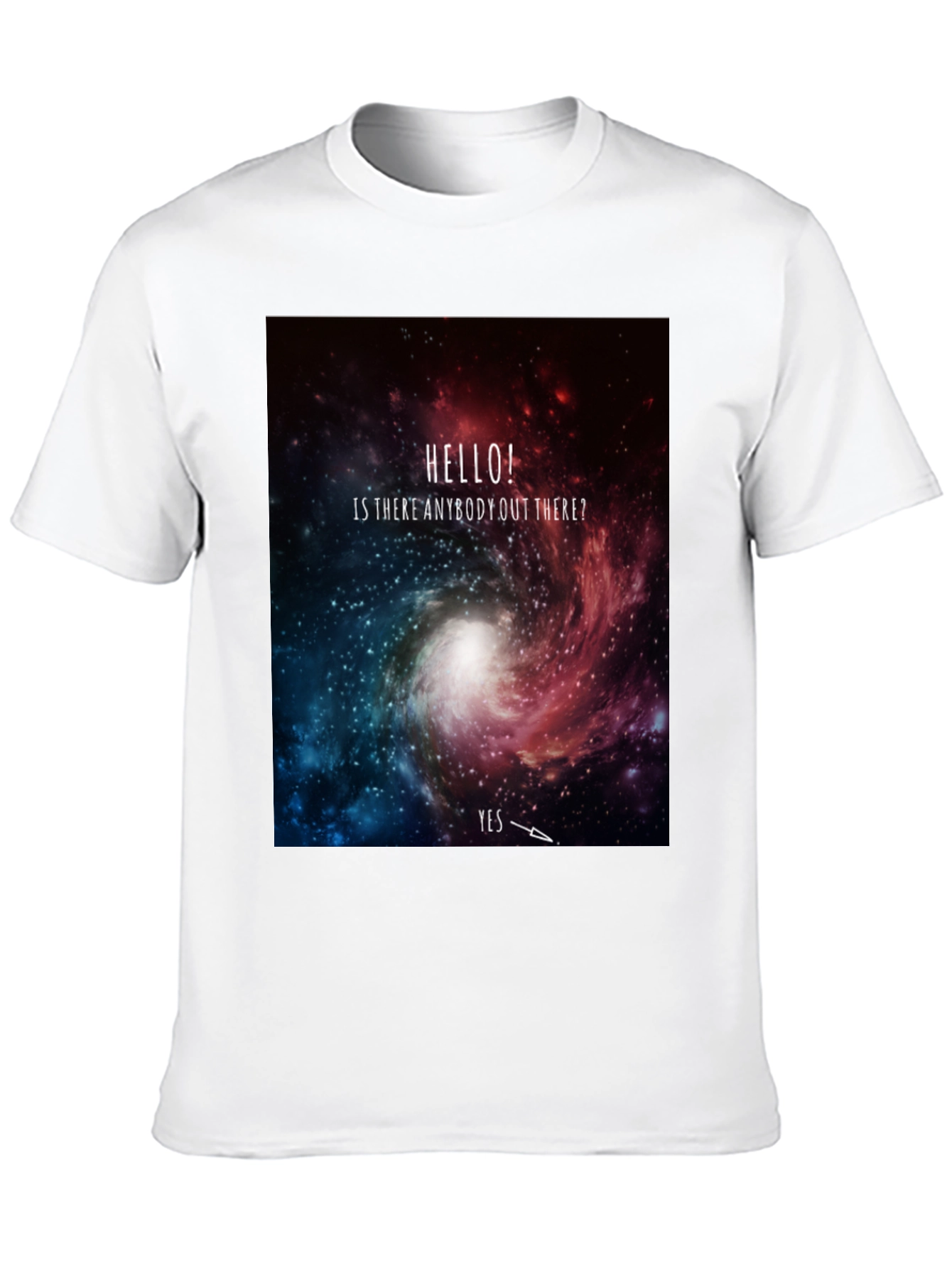 Cosmic Hello T-Shirt - Galaxy Design