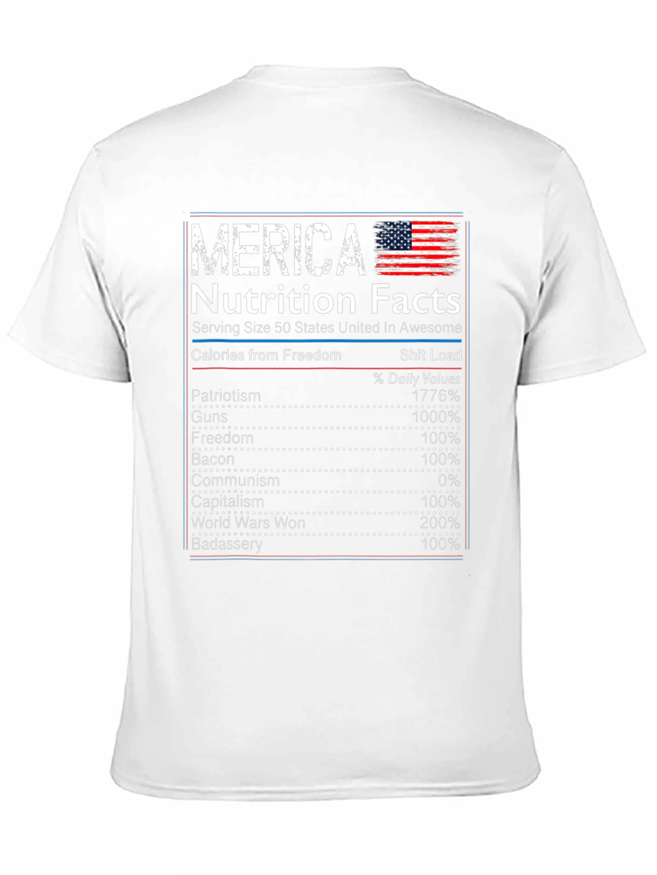Merica Nutrition Facts Patriotic T-Shirt