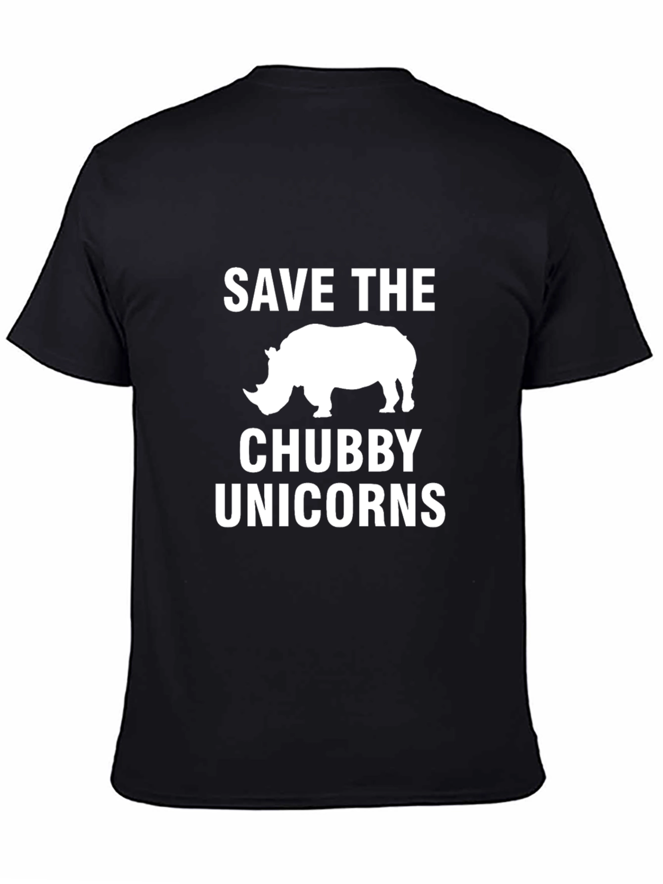Save the Chubby Unicorns Black T-Shirt