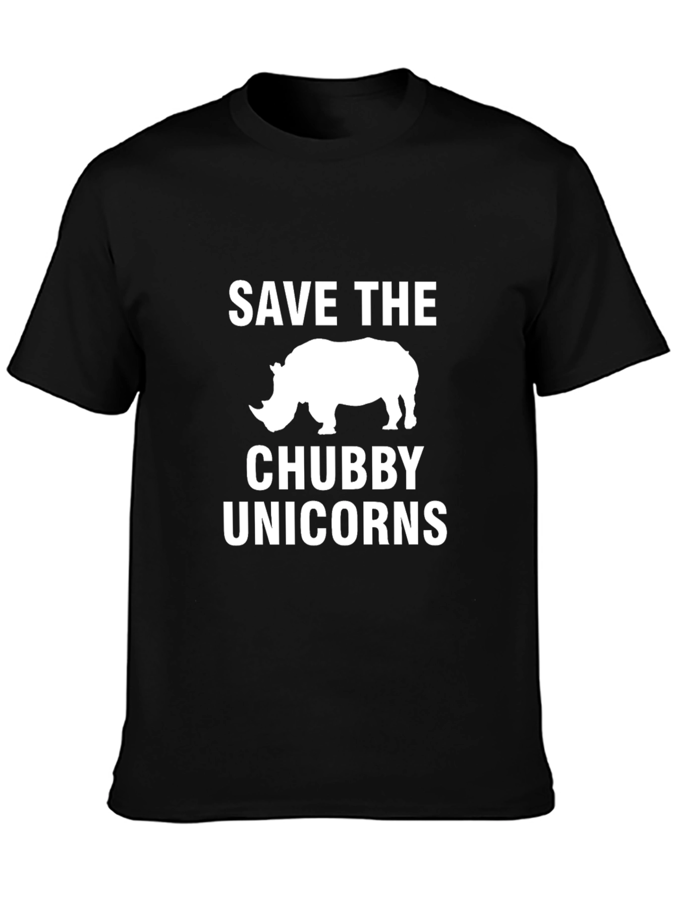 Save the Chubby Unicorns Black T-Shirt