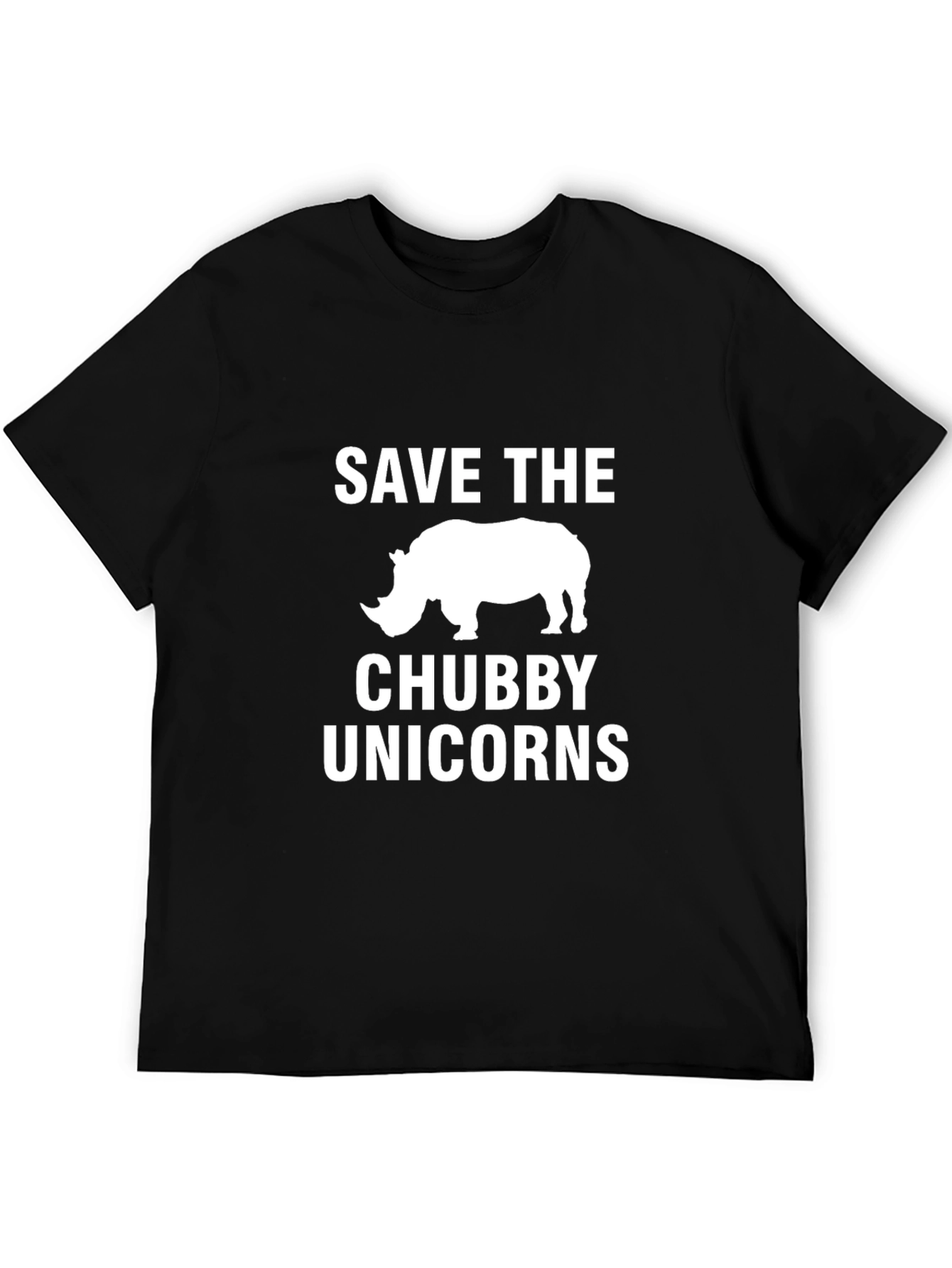 Save the Chubby Unicorns Black T-Shirt