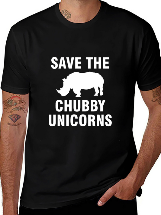 Save the Chubby Unicorns Black T-Shirt