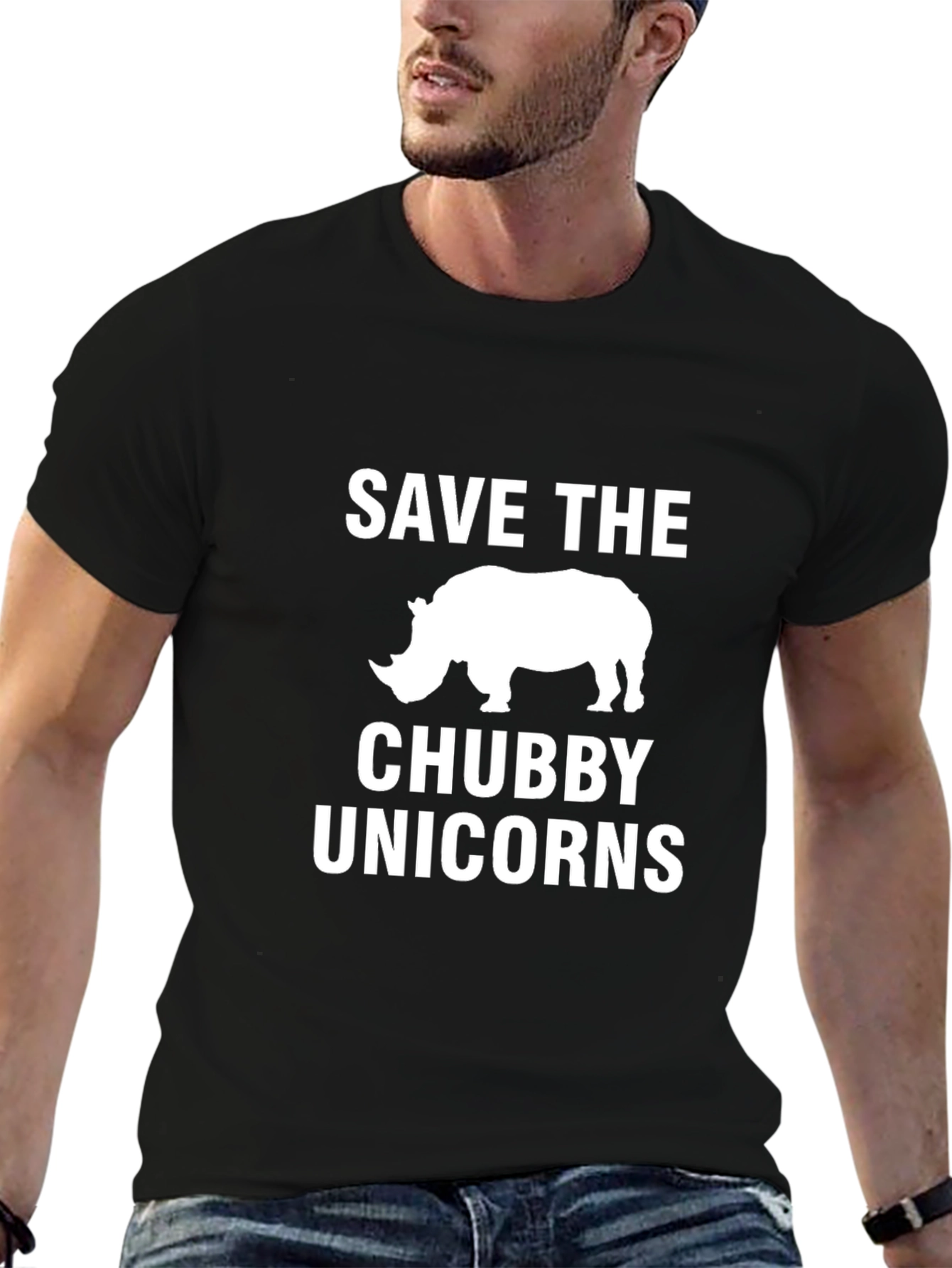 Save the Chubby Unicorns Black T-Shirt