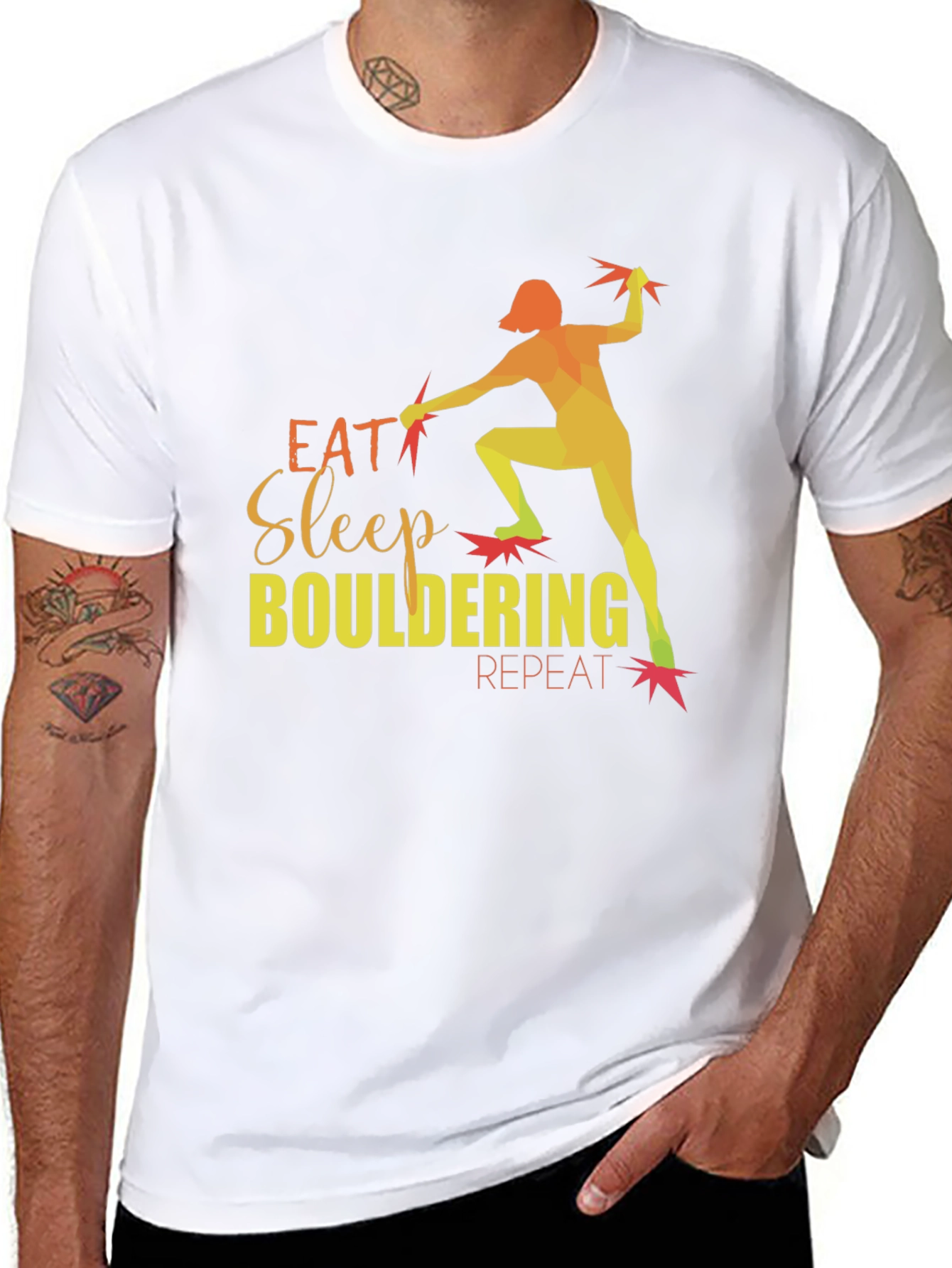 Eat Sleep Bouldering Repeat Graphic T-Shirt