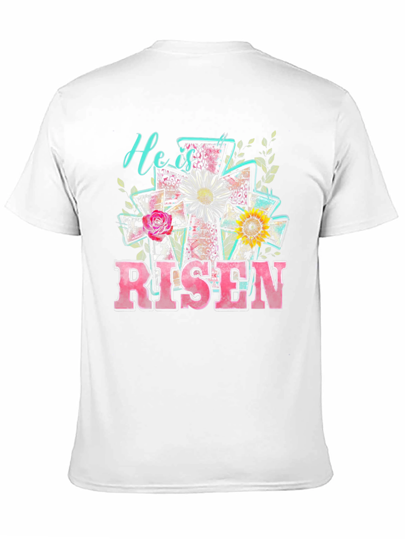 He is Risen Easter Cross Graphic T-Shirt