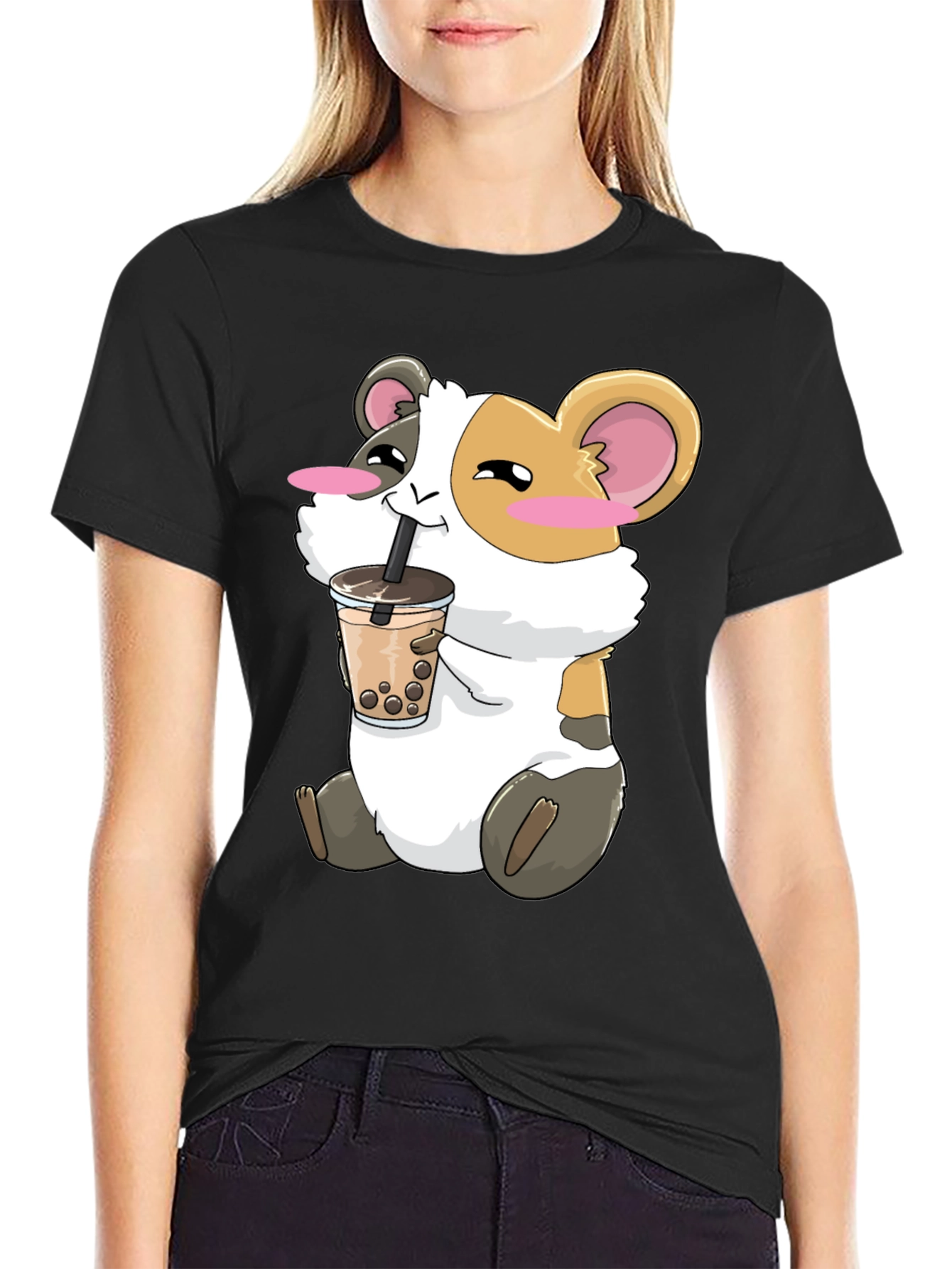 Cute Guinea Pig Bubble Tea T-Shirt