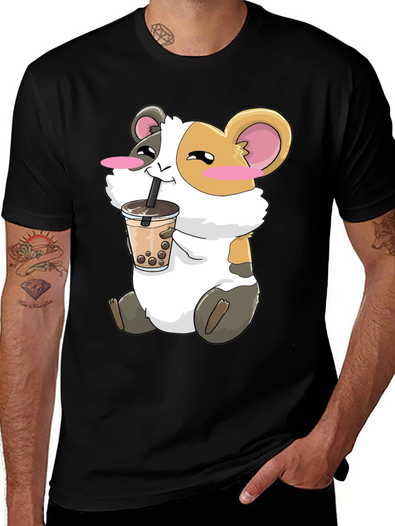 Cute Guinea Pig Bubble Tea T-Shirt