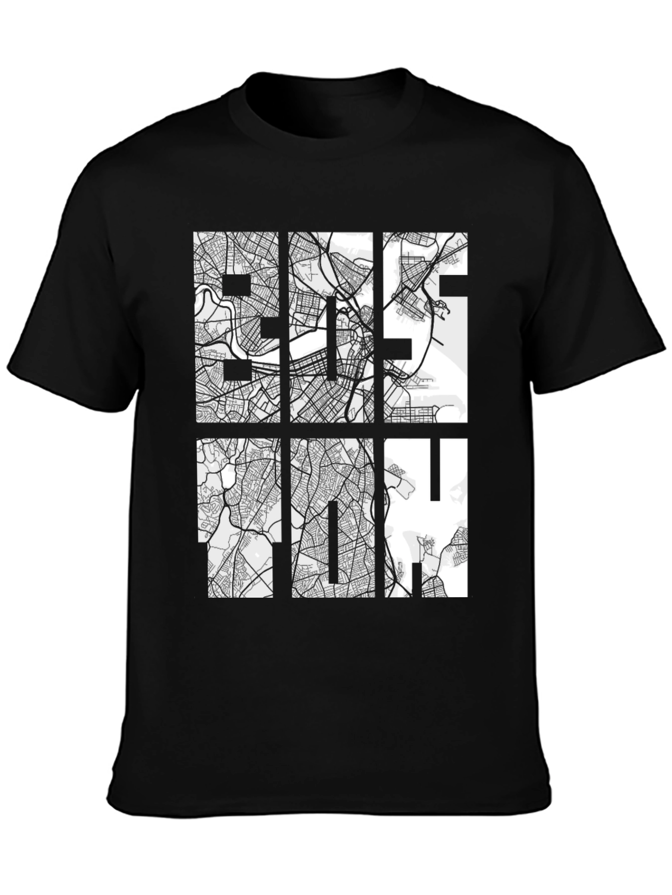 Boston Map T-Shirt - Cityscape Design