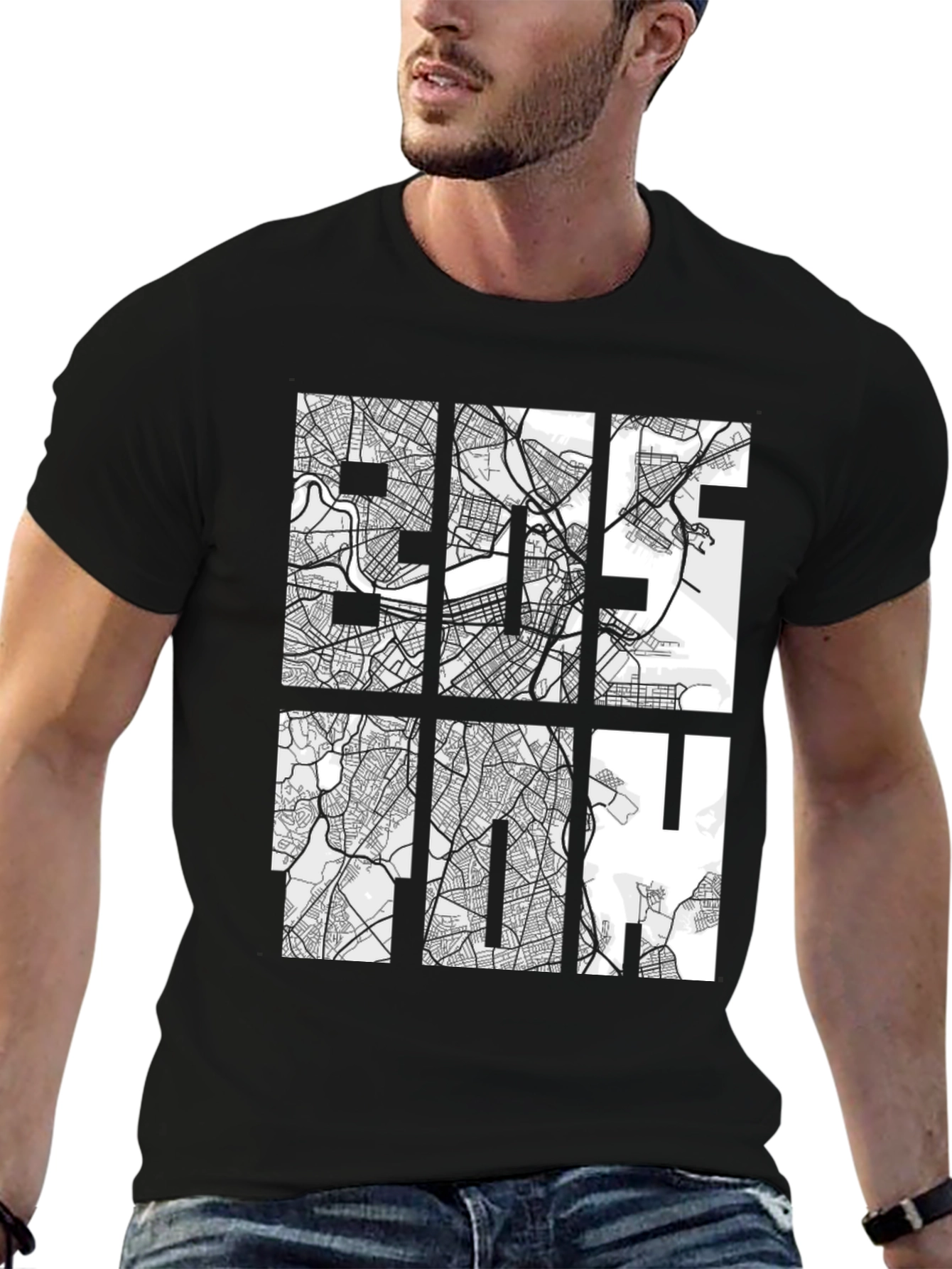 Boston Map T-Shirt - Cityscape Design