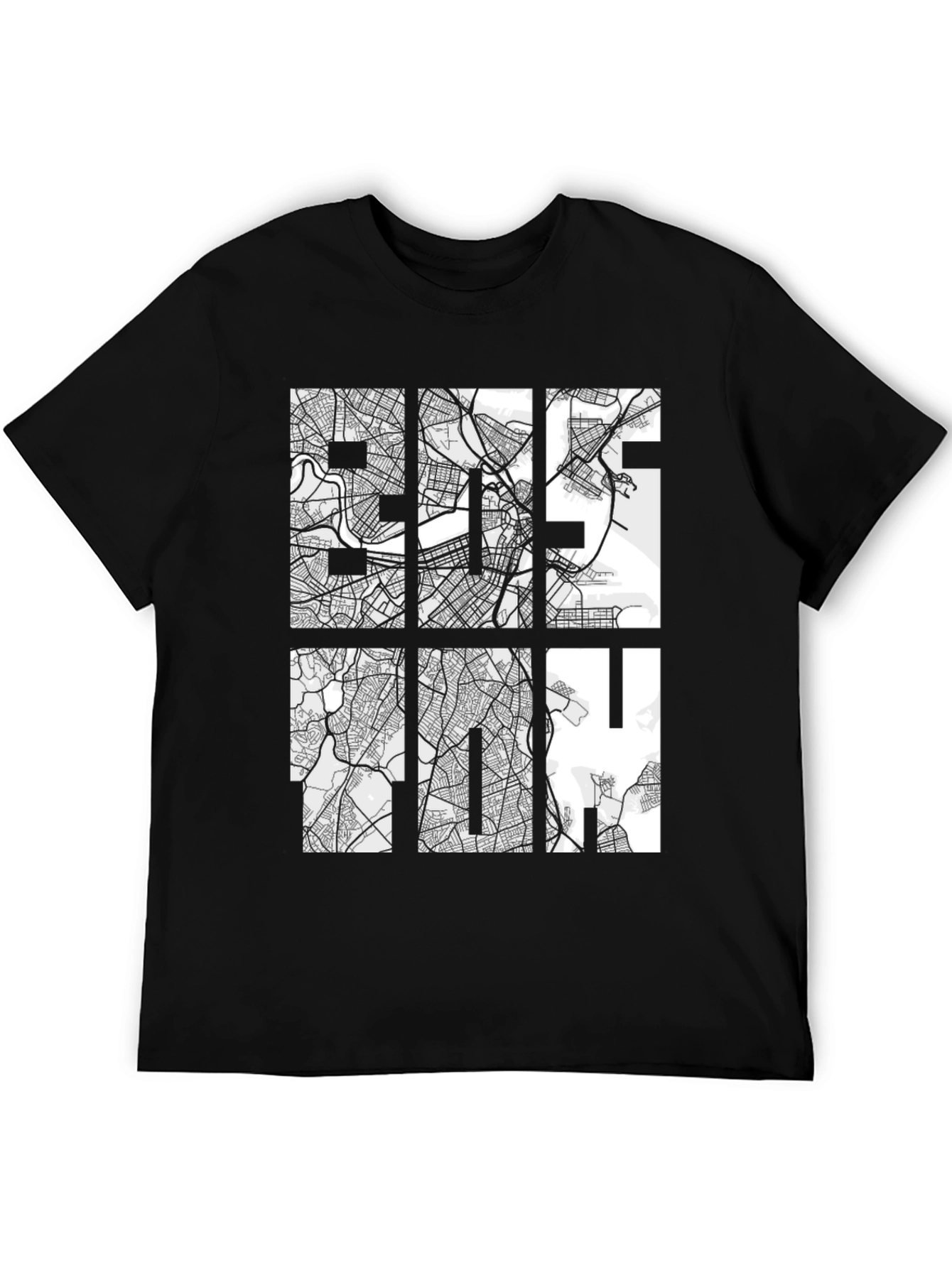 Boston Map T-Shirt - Cityscape Design