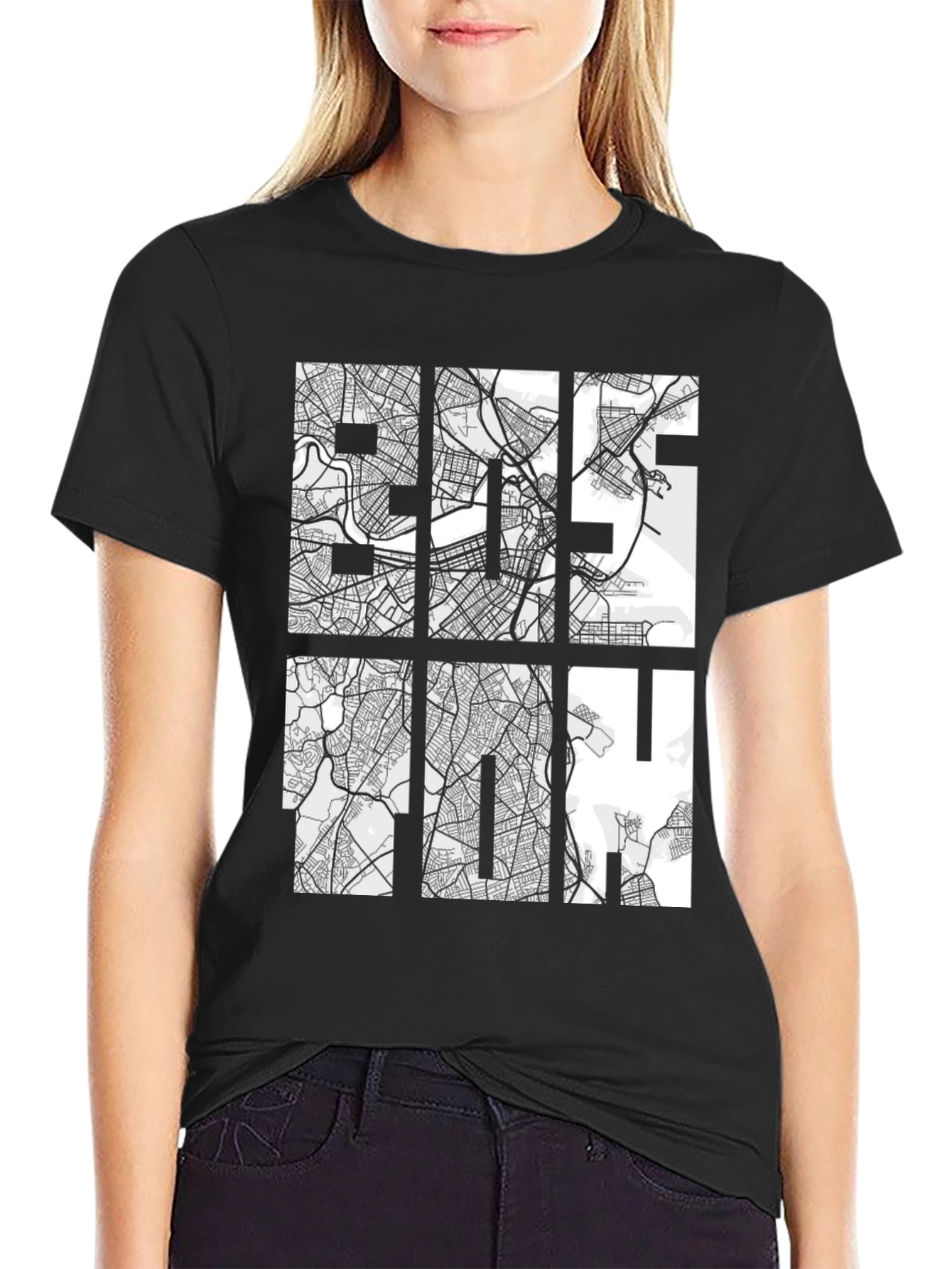 Boston Map T-Shirt - Cityscape Design
