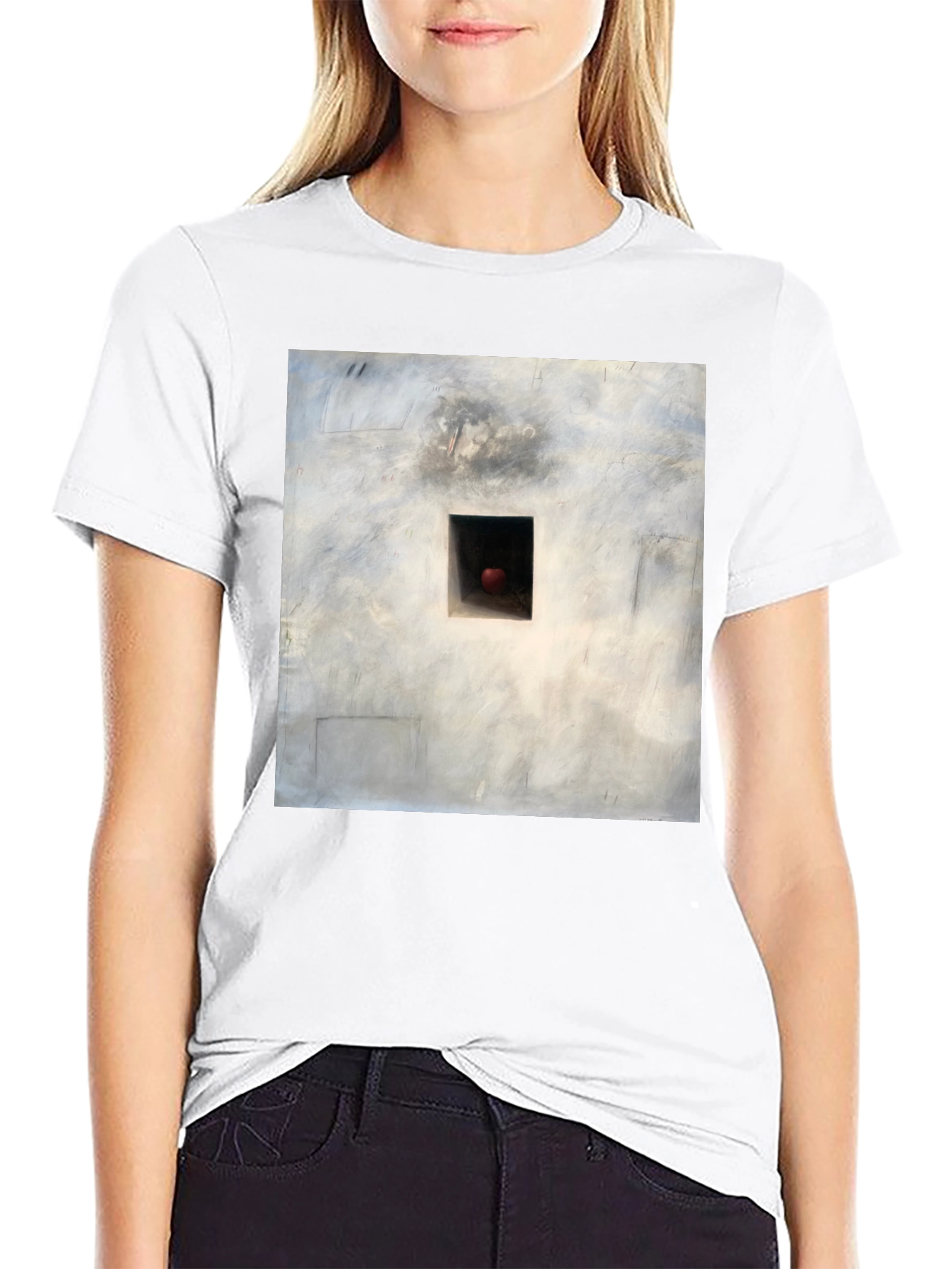 Artistic Square Wall Graphic Black T-Shirt
