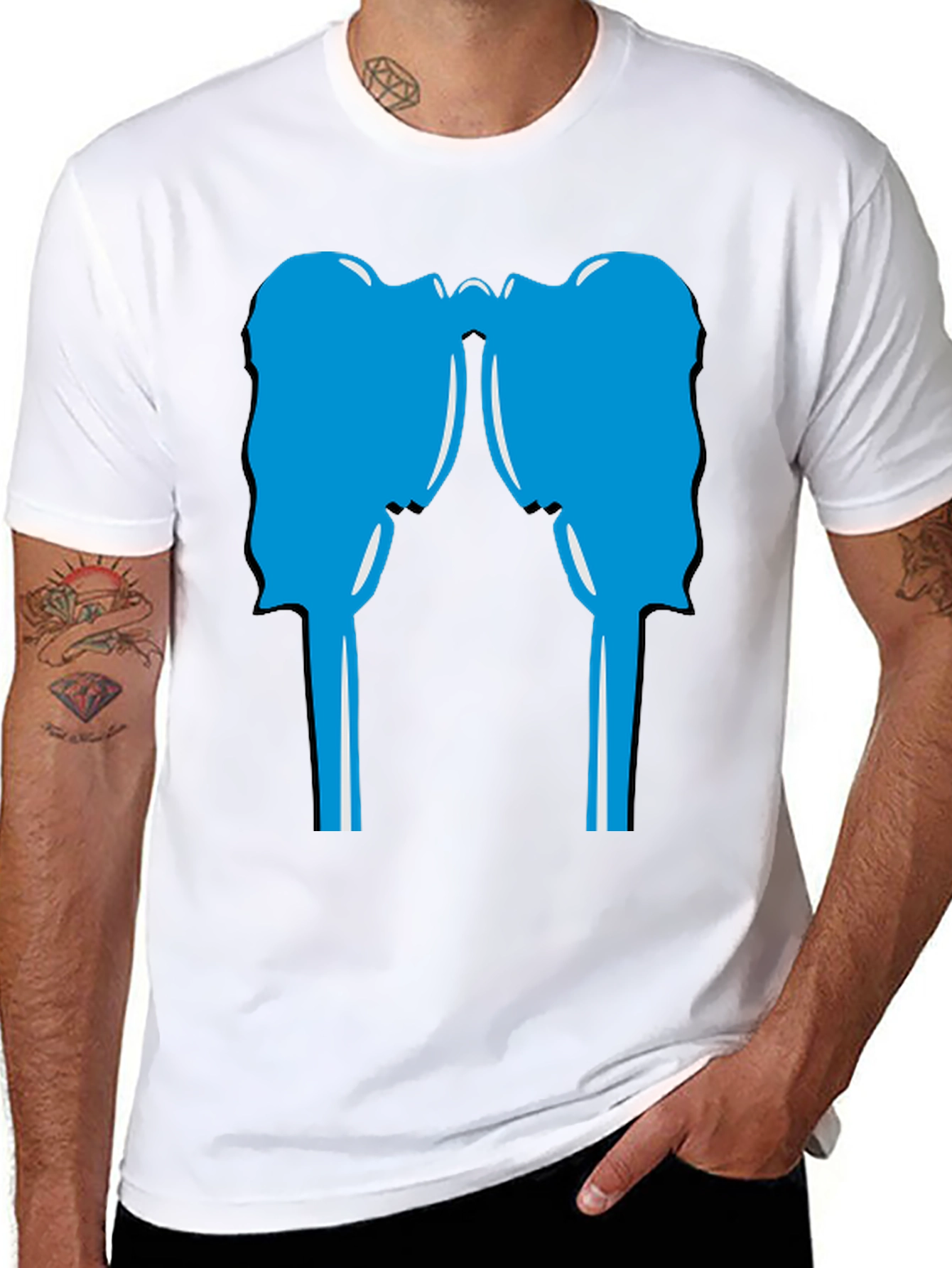 Silhouette Head T-Shirt - Black Crew Neck Tee