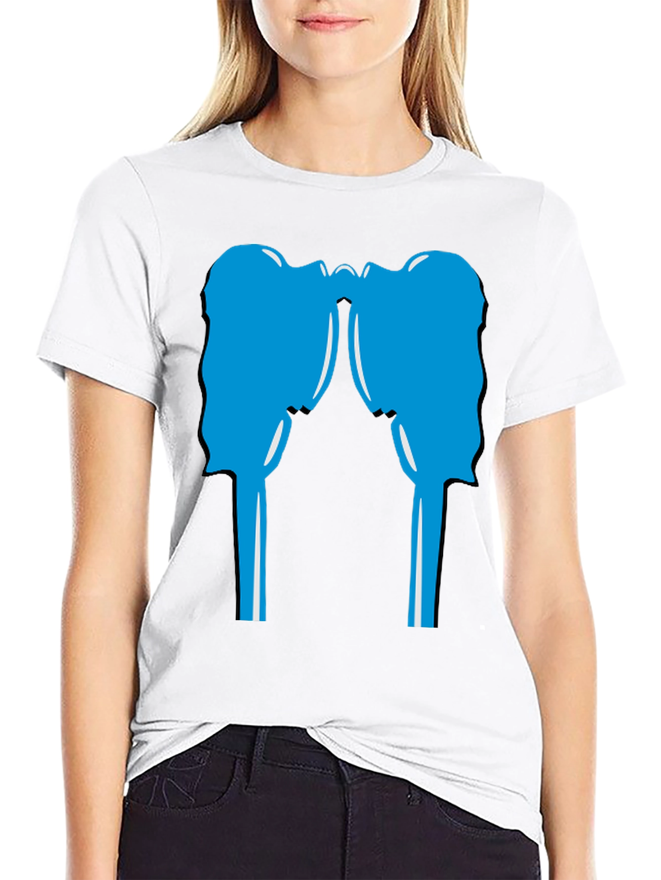 Silhouette Head T-Shirt - Black Crew Neck Tee