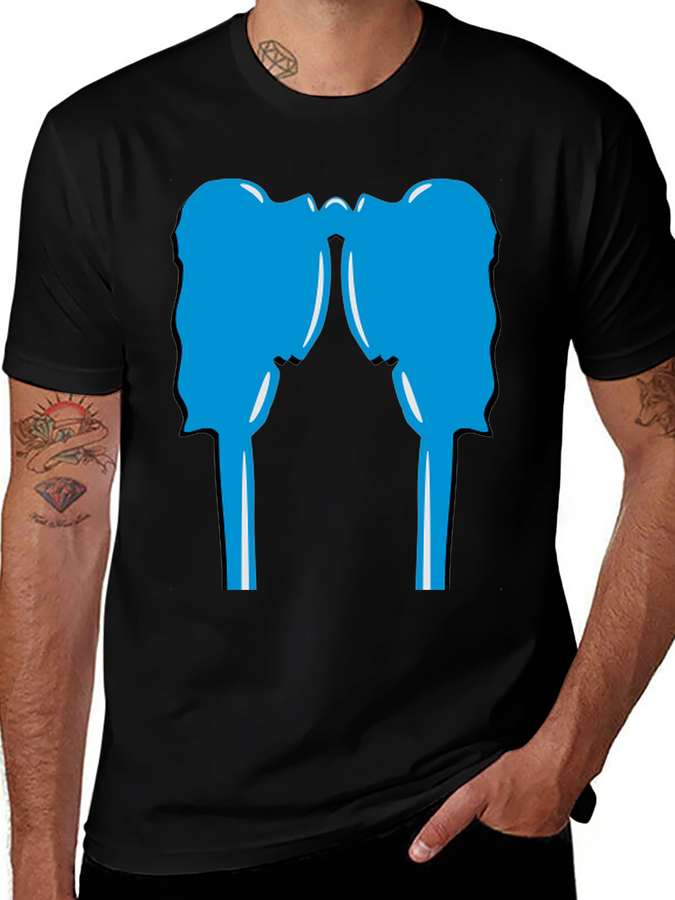 Silhouette Head T-Shirt - Black Crew Neck Tee
