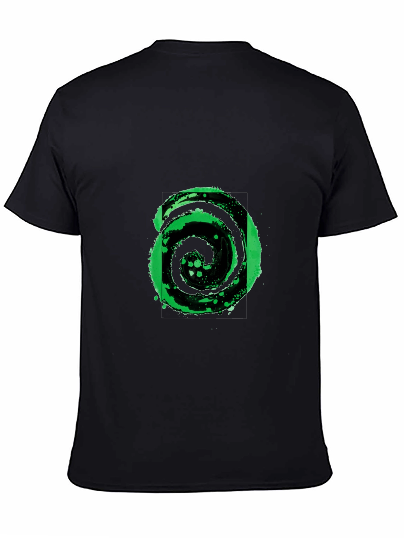Abstract Black and Green Graphic Tee