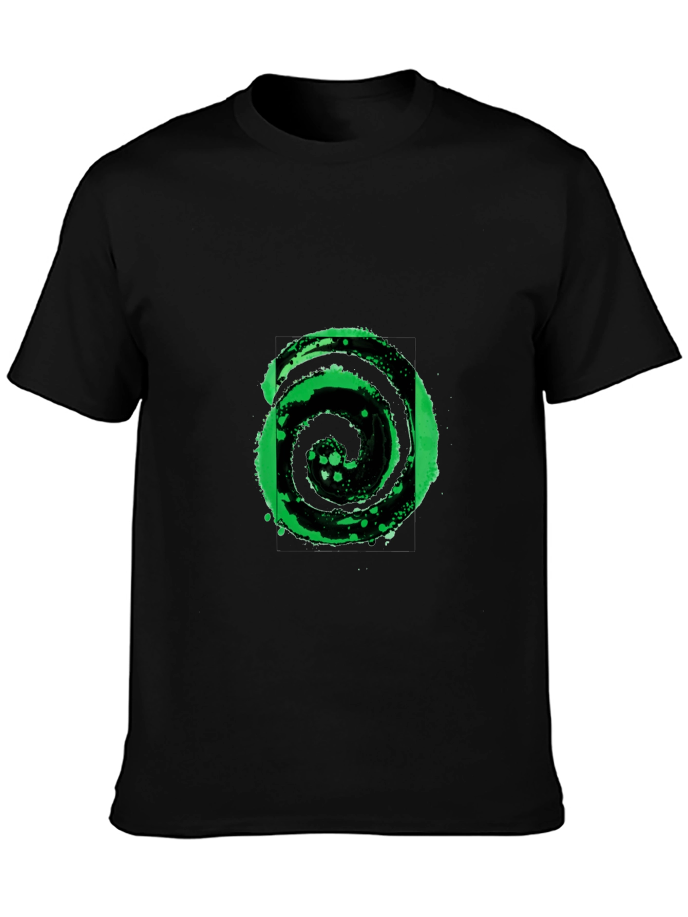 Abstract Black and Green Graphic Tee