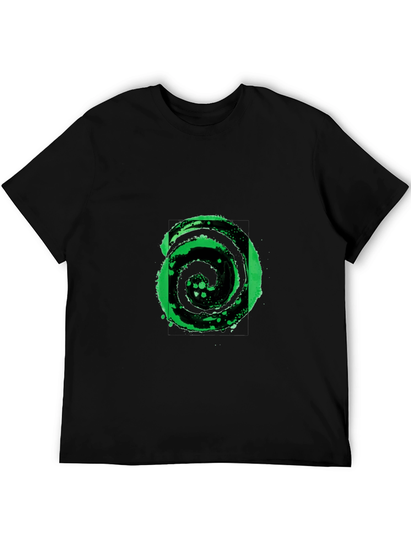 Abstract Black and Green Graphic Tee