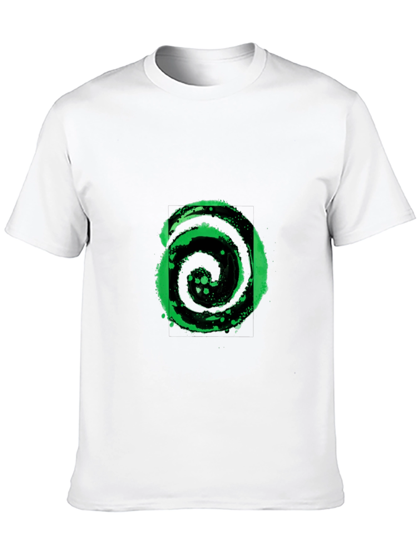 Abstract Black and Green Graphic Tee