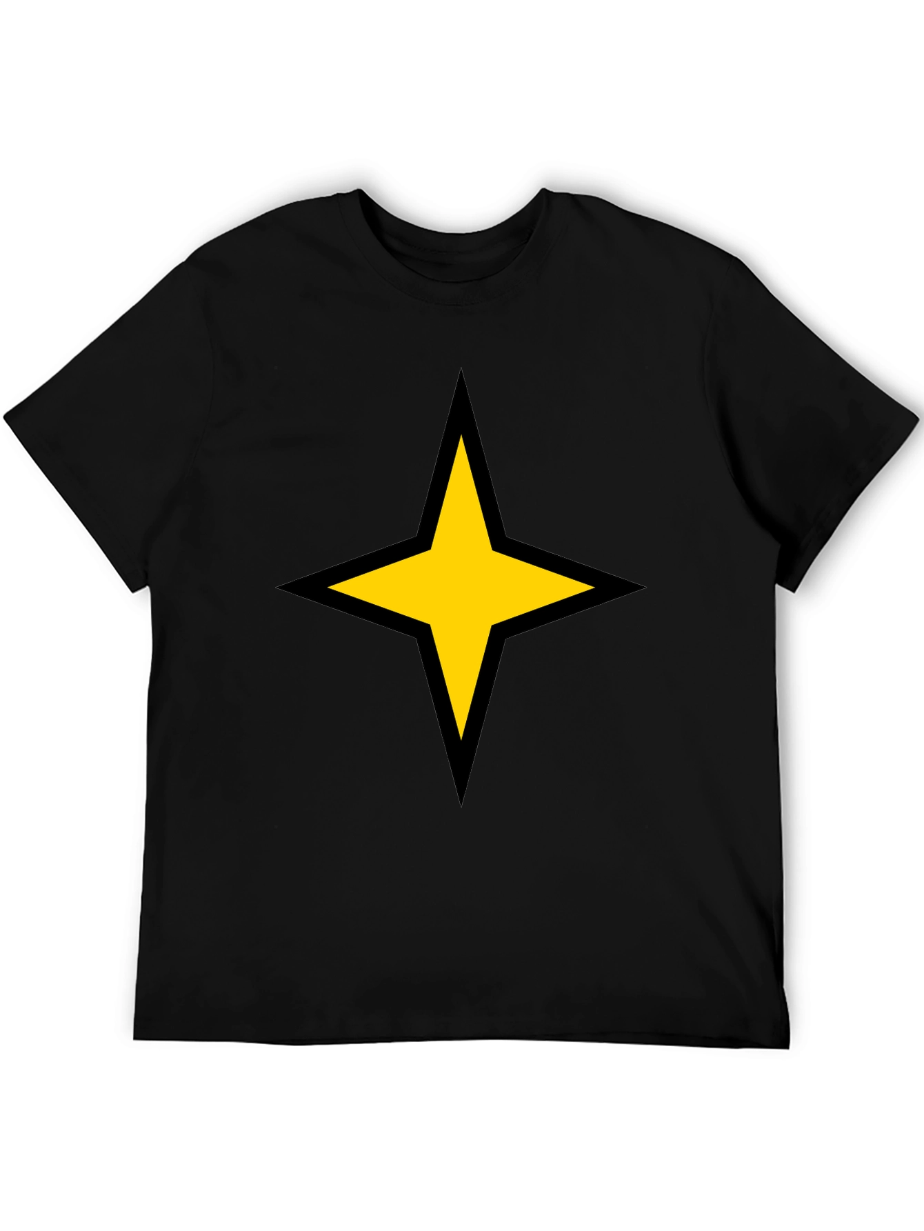 Bold Star Graphic Tee - Black Cotton Blend