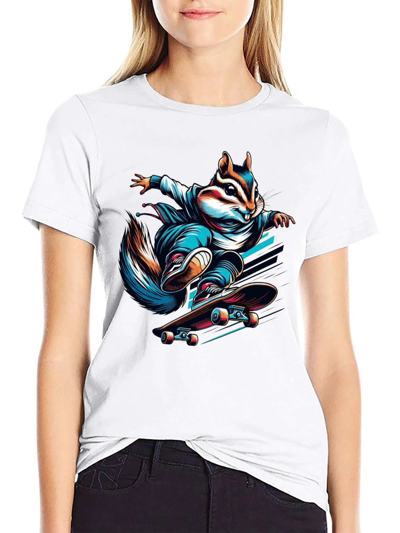 Skateboarding Squirrel Graphic Tee