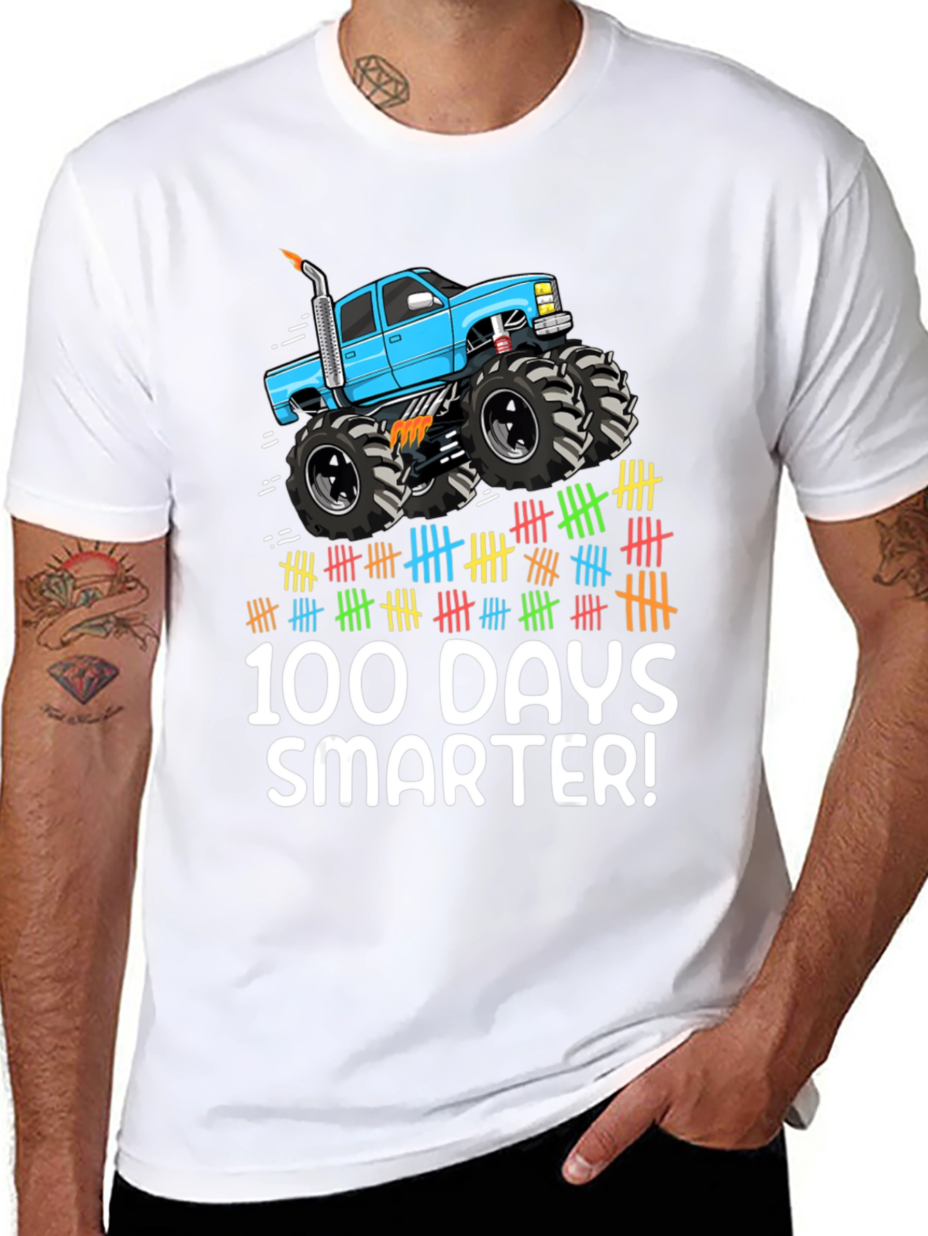100 Days Smarter Monster Truck Tee