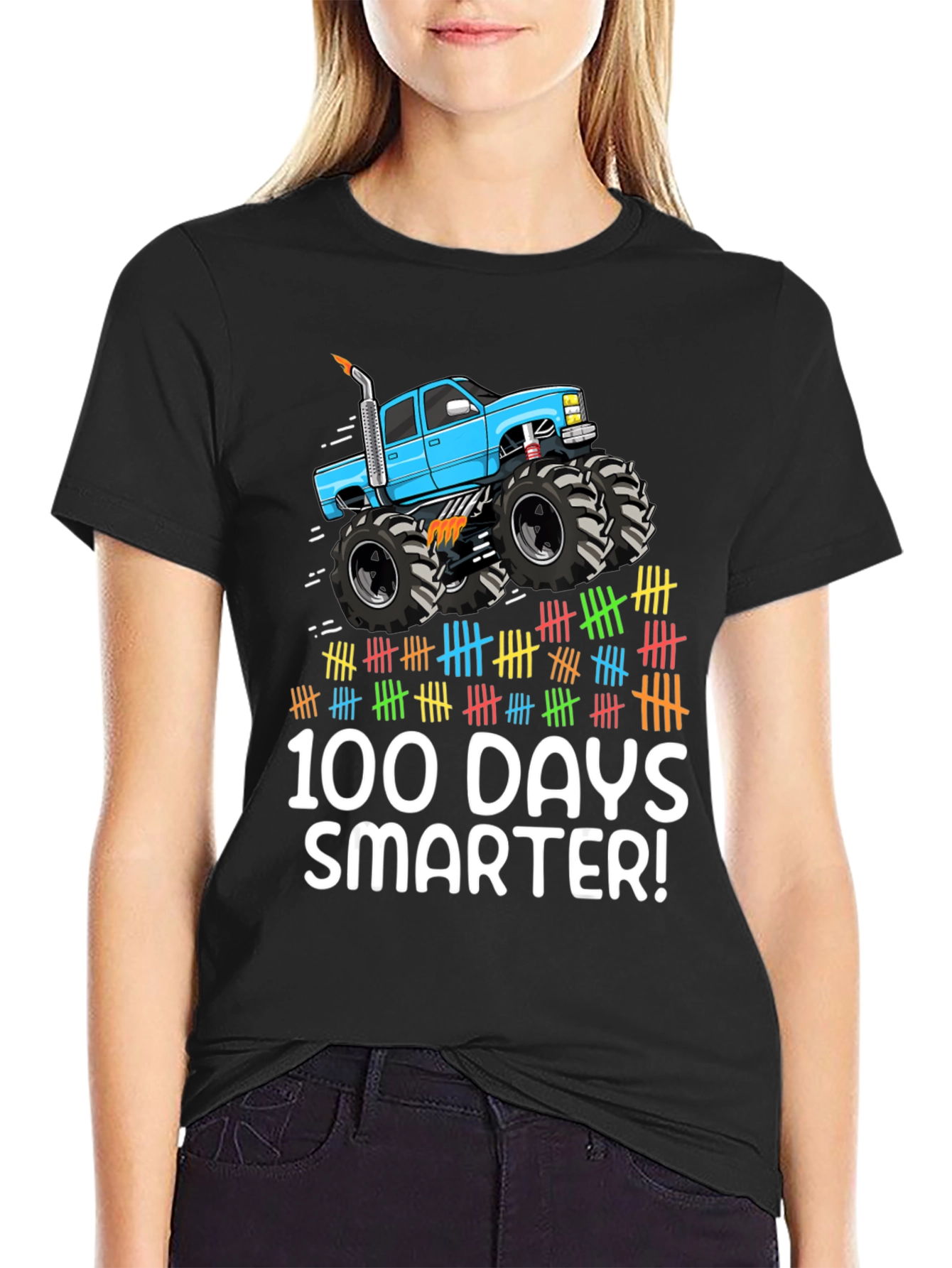 100 Days Smarter Monster Truck Tee