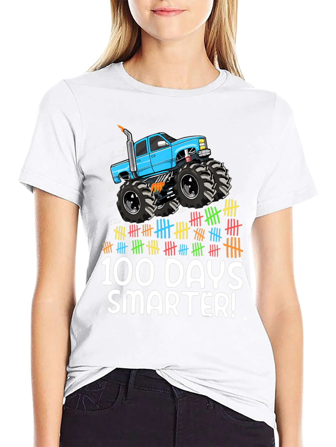 100 Days Smarter Monster Truck Tee