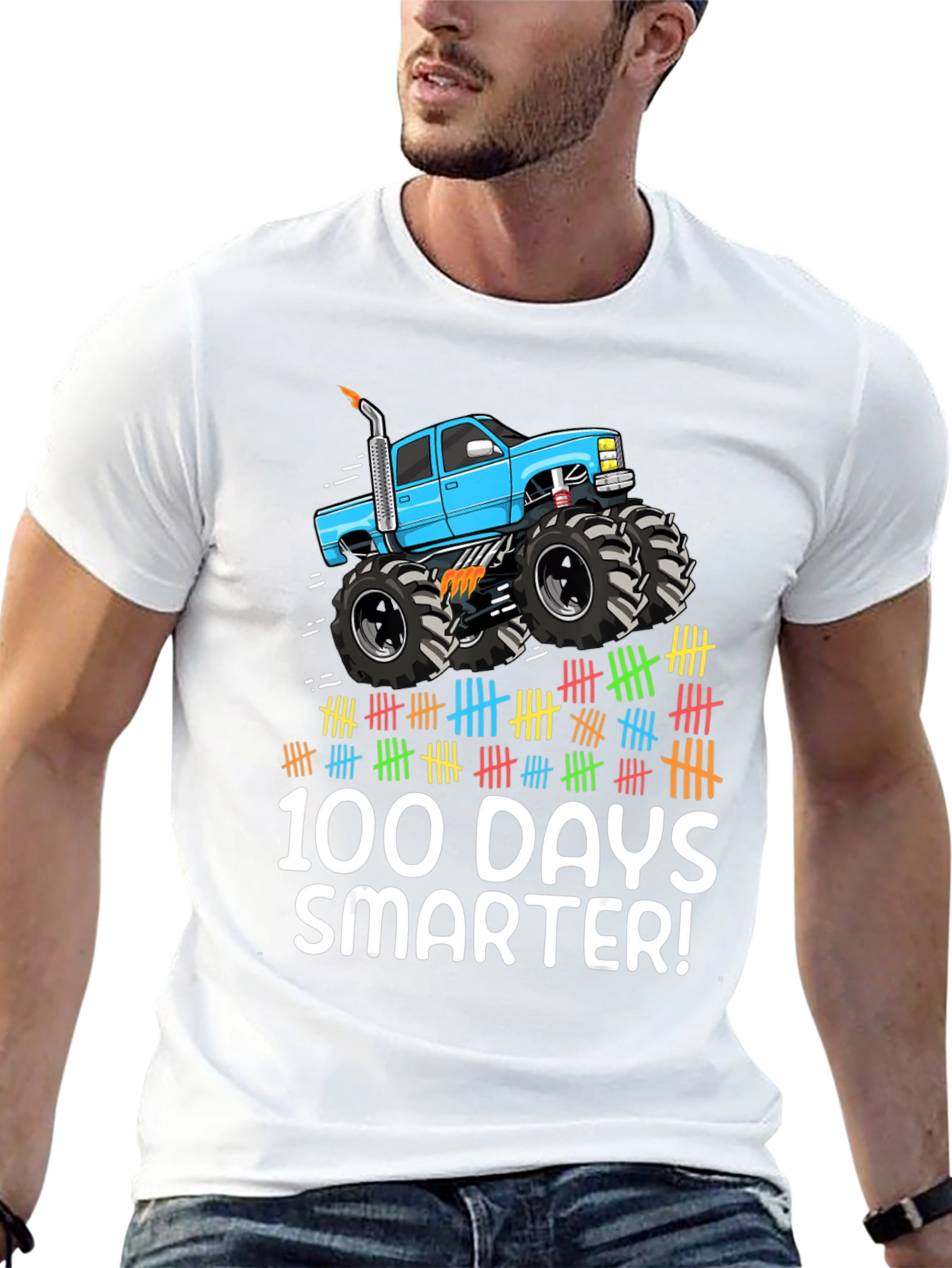 100 Days Smarter Monster Truck Tee