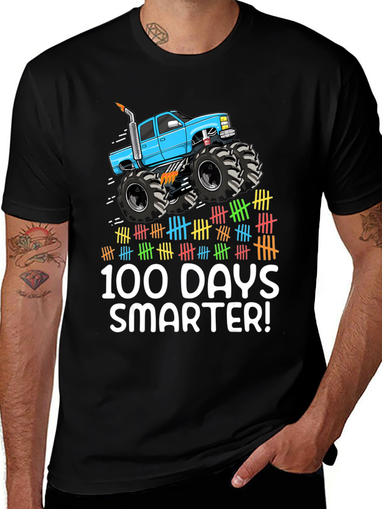 100 Days Smarter Monster Truck Tee