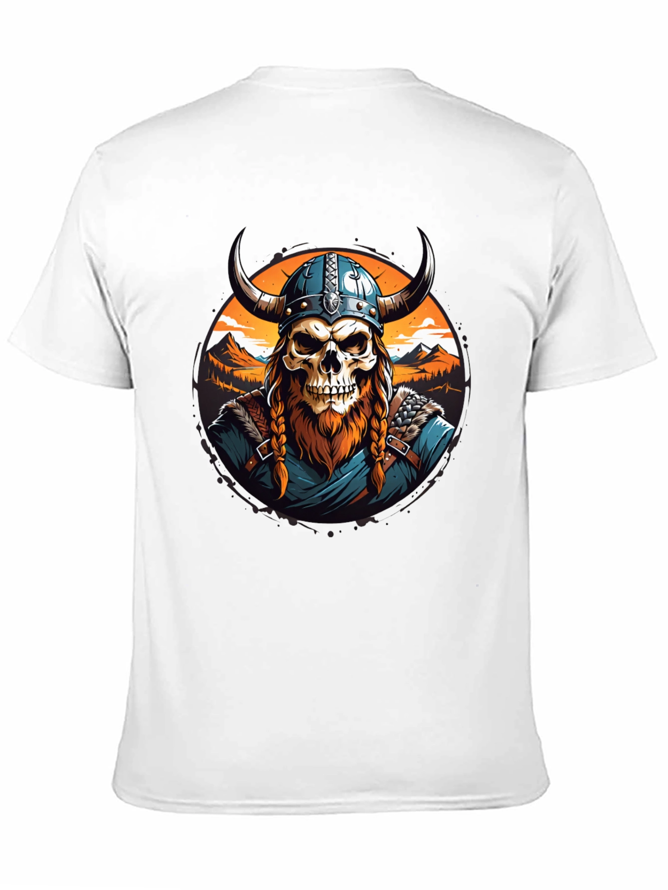 Viking Skull Graphic Tee - Black