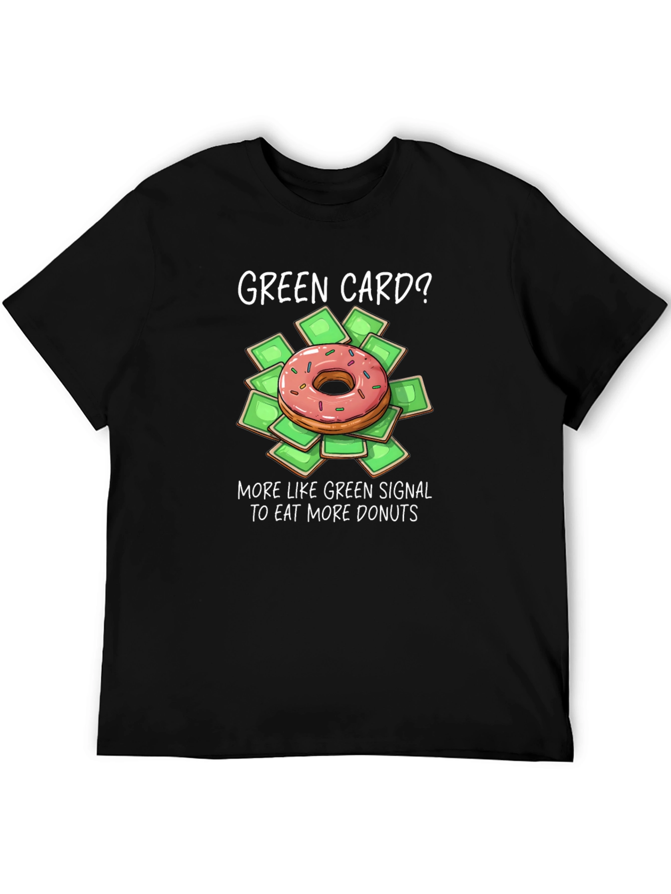 Green Card Donut T-Shirt - Funny Foodie Graphic Tee