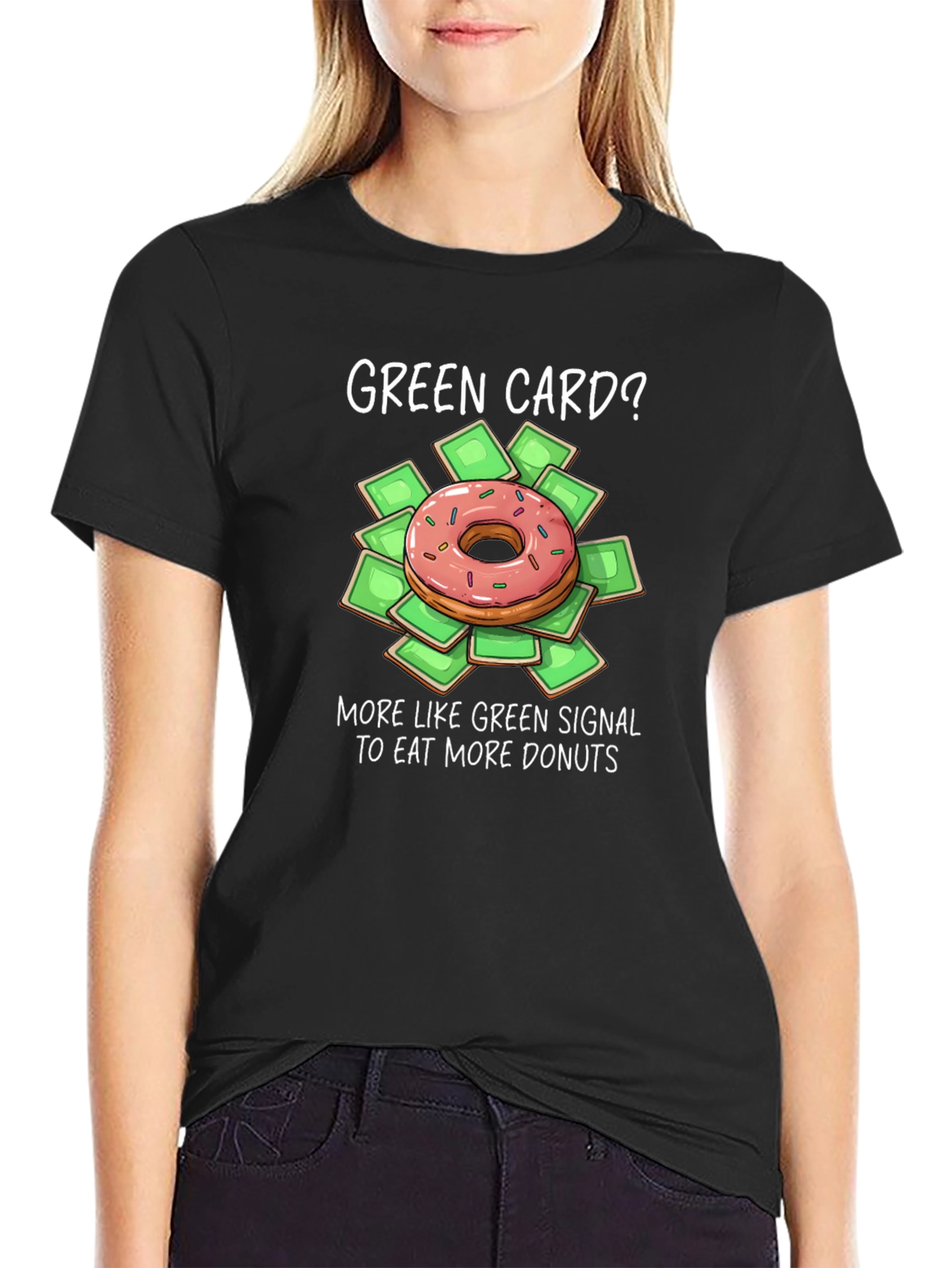 Green Card Donut T-Shirt - Funny Foodie Graphic Tee