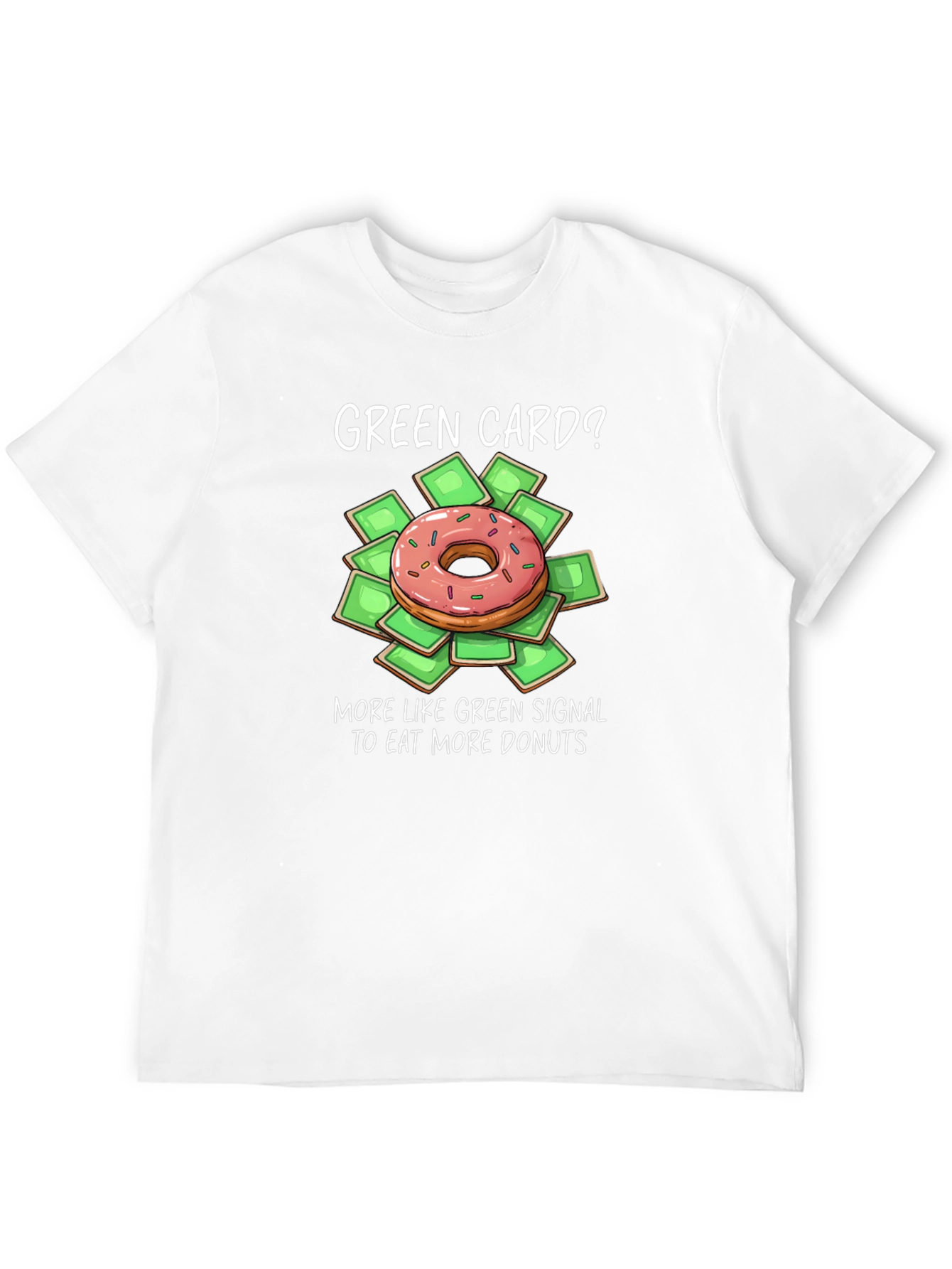 Green Card Donut T-Shirt - Funny Foodie Graphic Tee