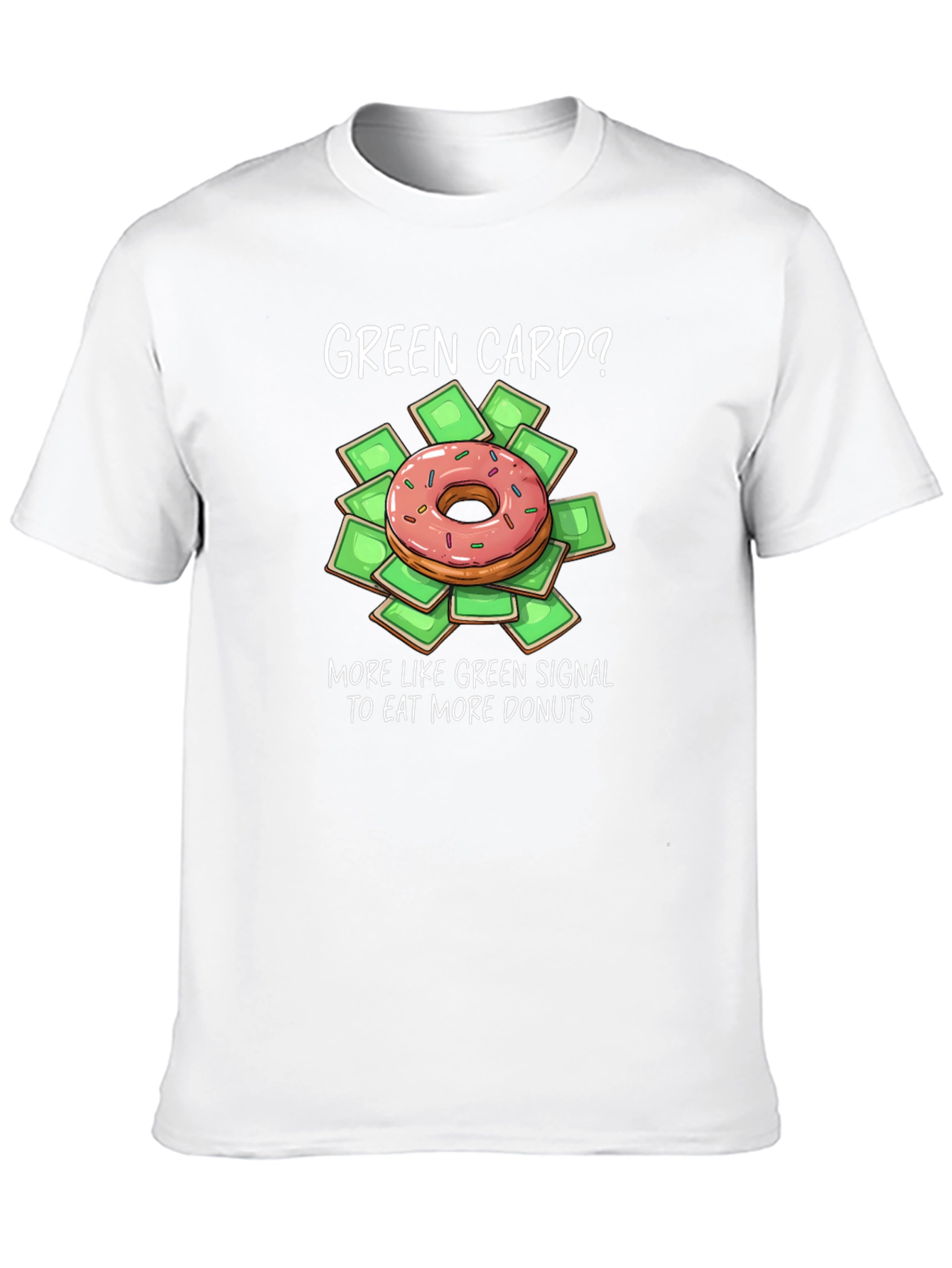 Green Card Donut T-Shirt - Funny Foodie Graphic Tee
