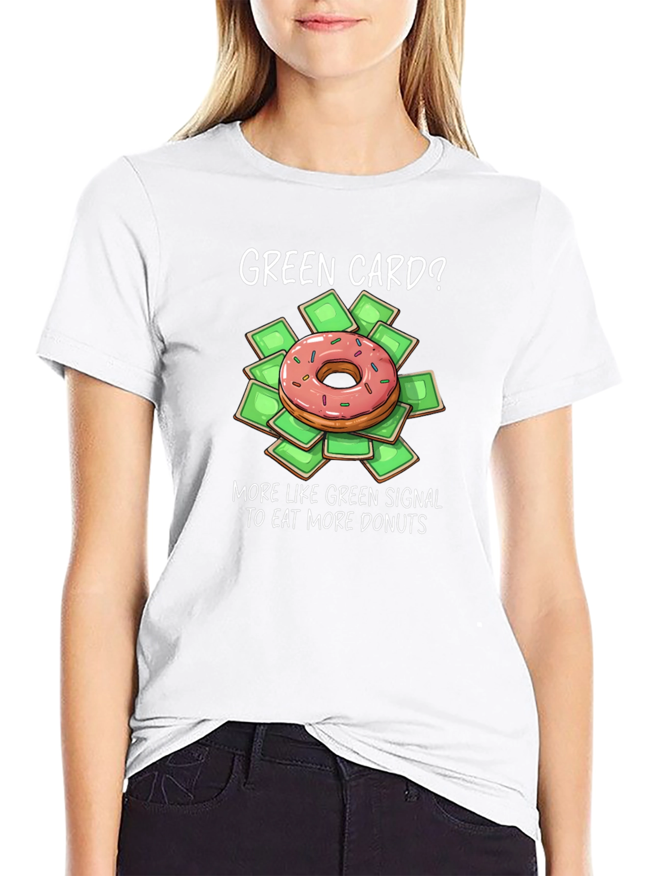 Green Card Donut T-Shirt - Funny Foodie Graphic Tee