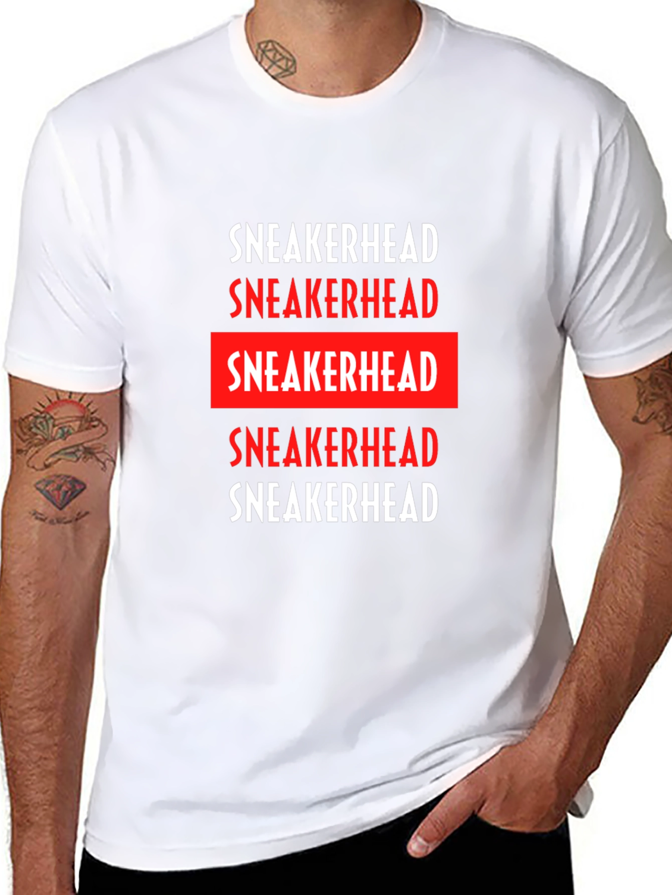 Sneakerhead Graphic Tee - Black Cotton Crew Neck