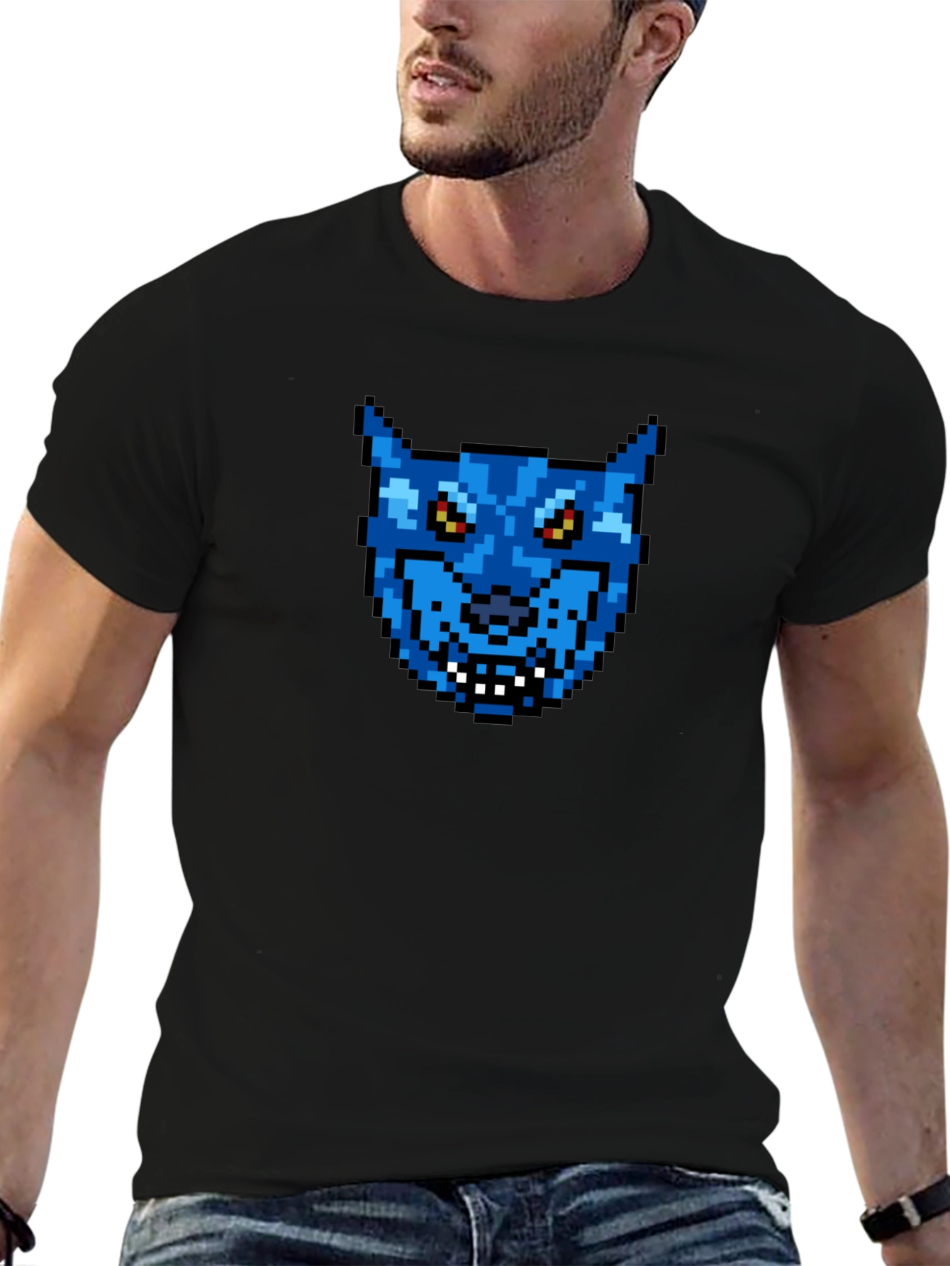 Pixel Art Wolf T-Shirt - Retro Gaming Style!