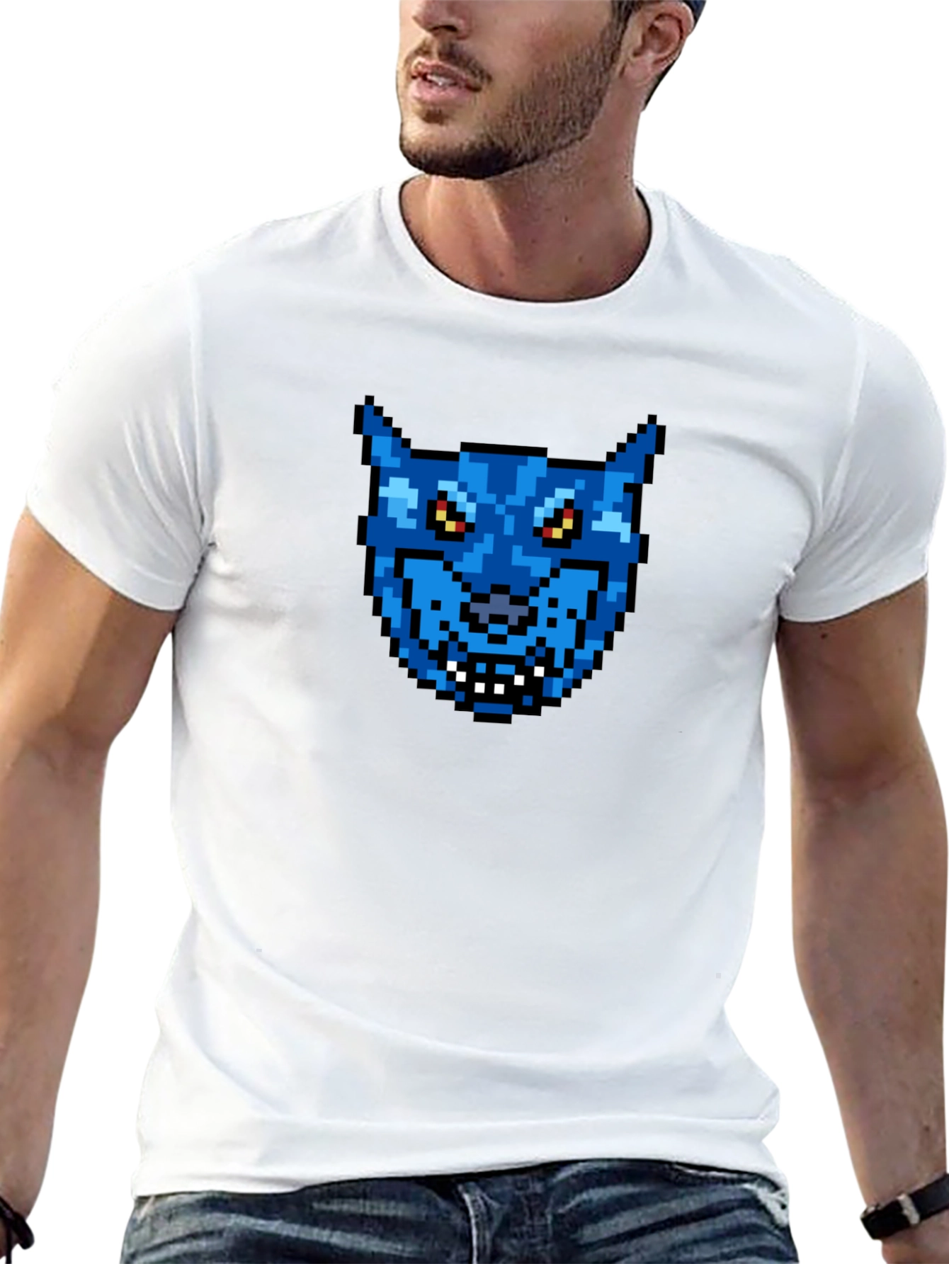 Pixel Art Wolf T-Shirt - Retro Gaming Style!