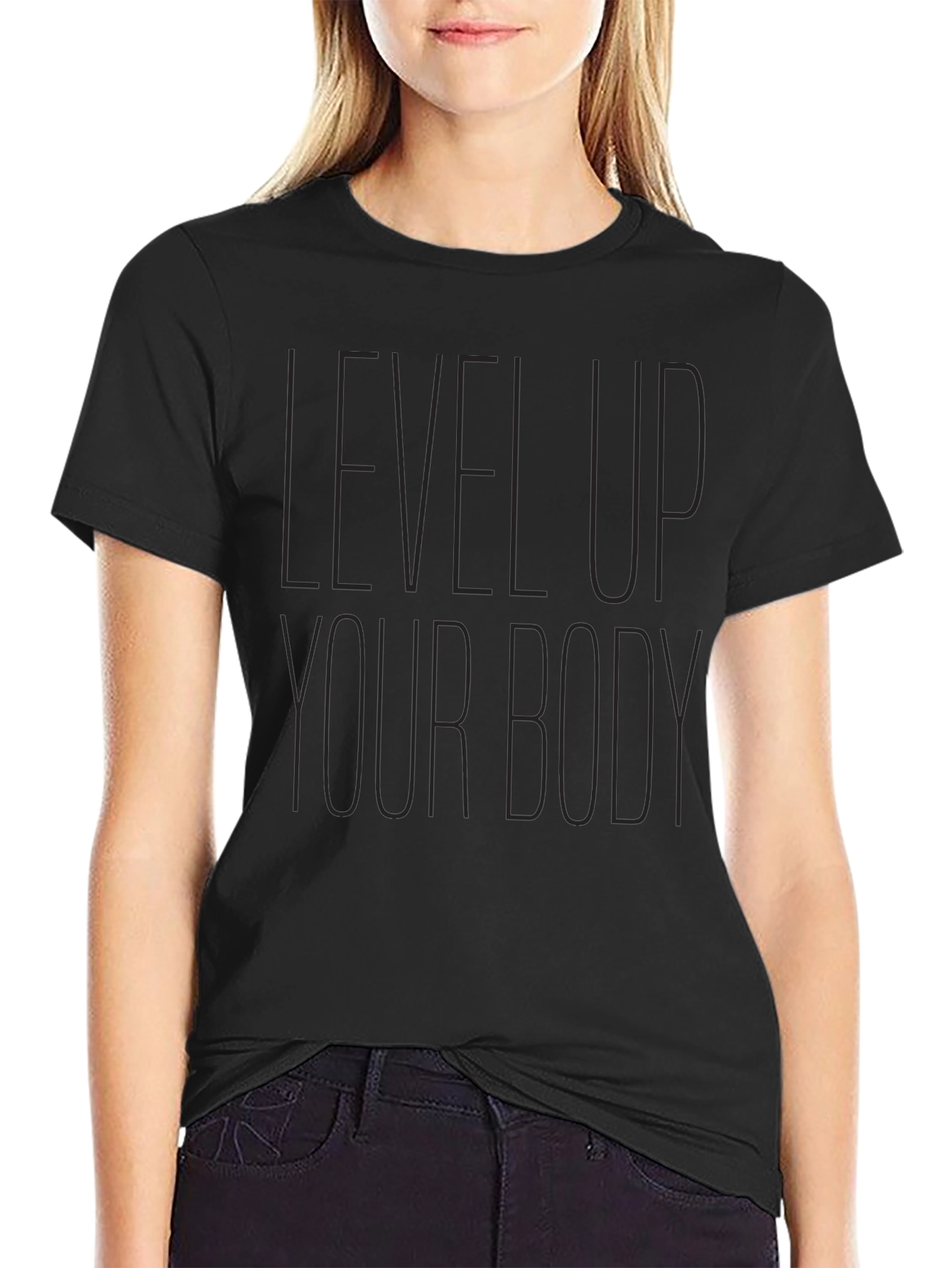 Level Up Your Body Black Graphic Tee