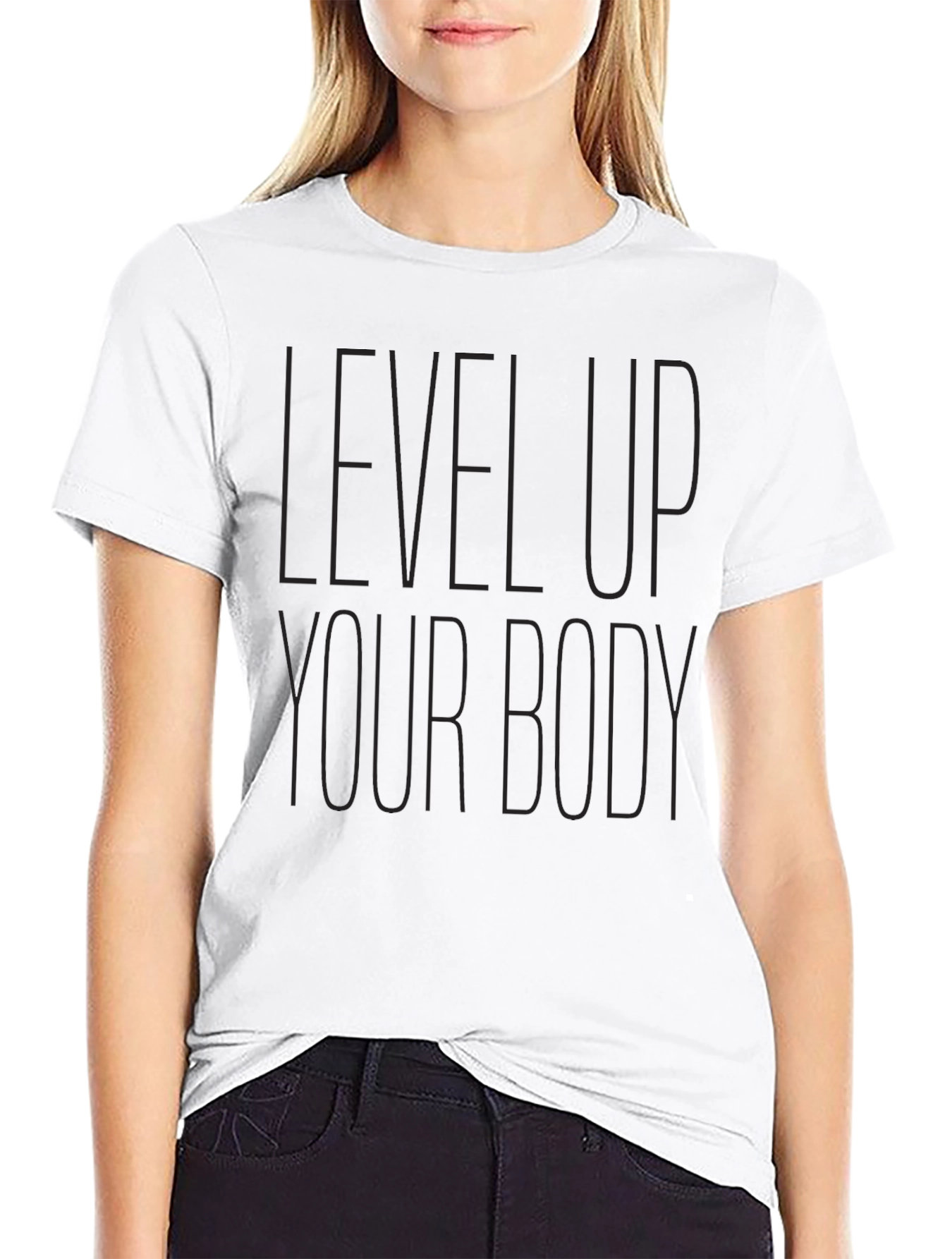 Level Up Your Body Black Graphic Tee