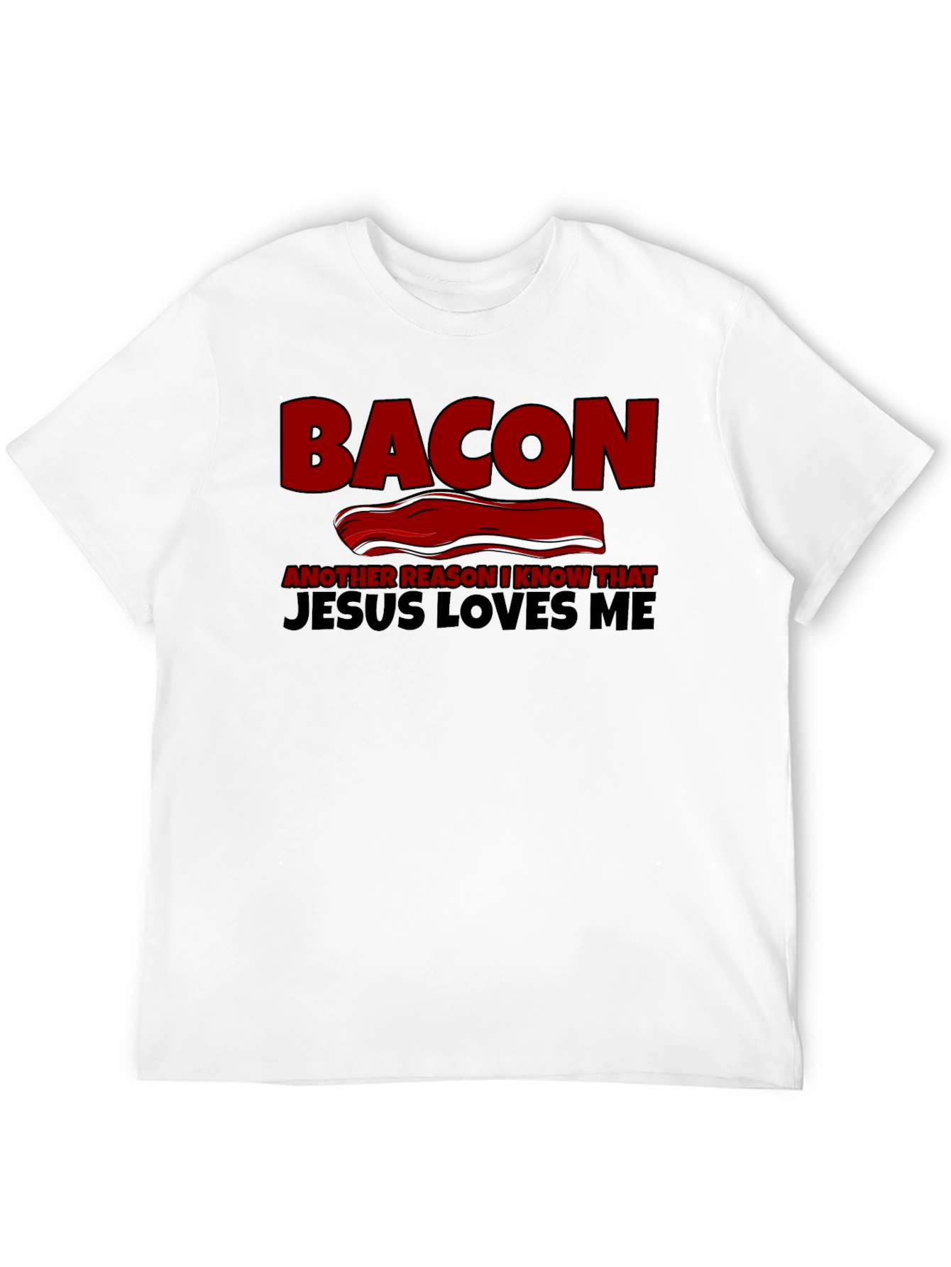 Bacon Jesus Loves Me Black T-Shirt