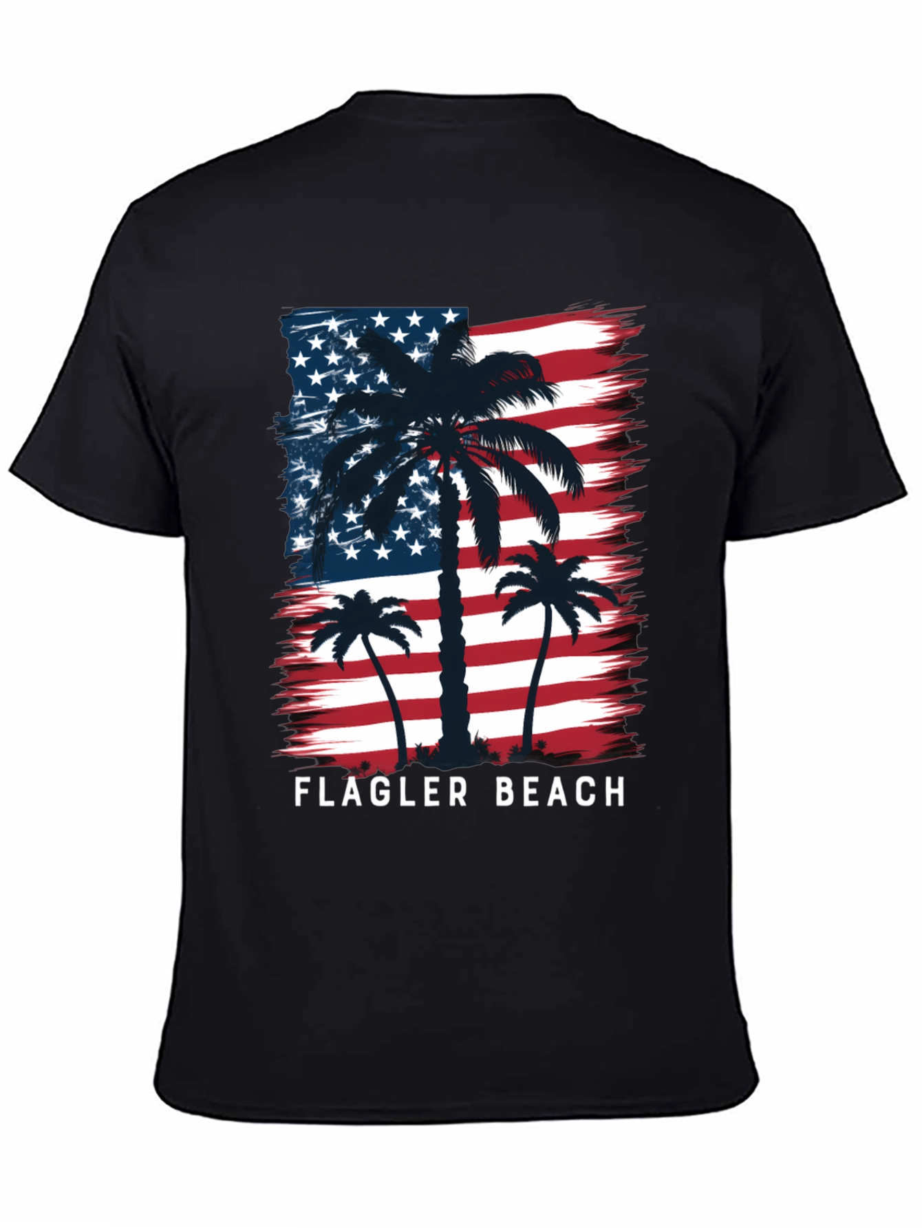 Flagler Beach American Flag Palm Tree T-Shirt