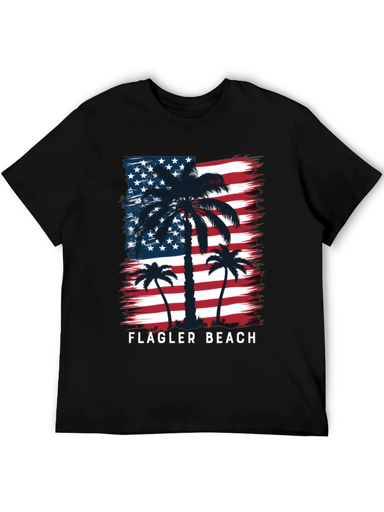 Flagler Beach American Flag Palm Tree T-Shirt